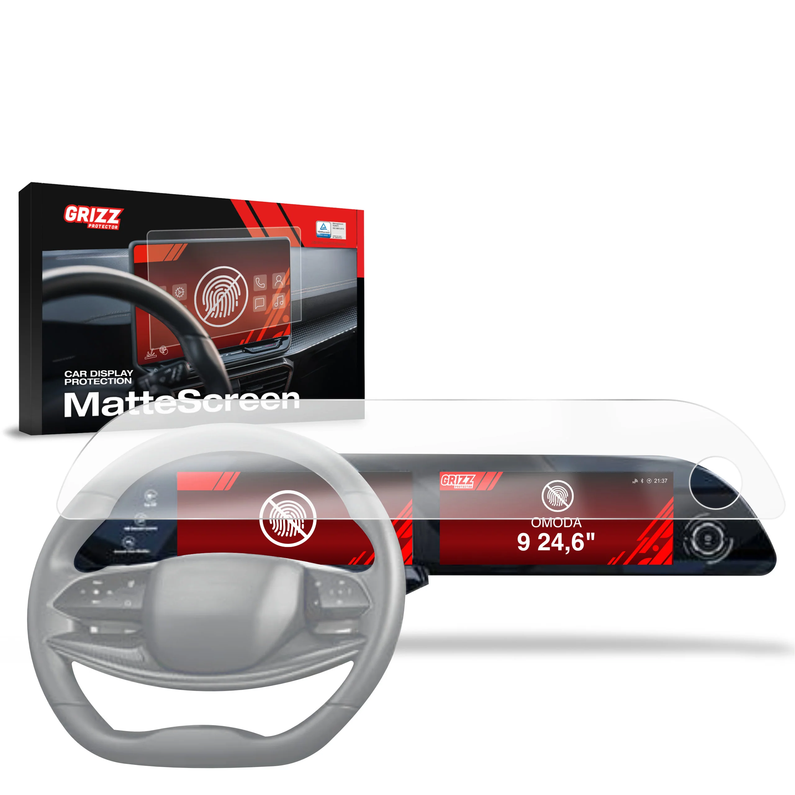Displayschutzfolie für OMODA 9 (2025-2026) Anti-Fingerprint, Matt