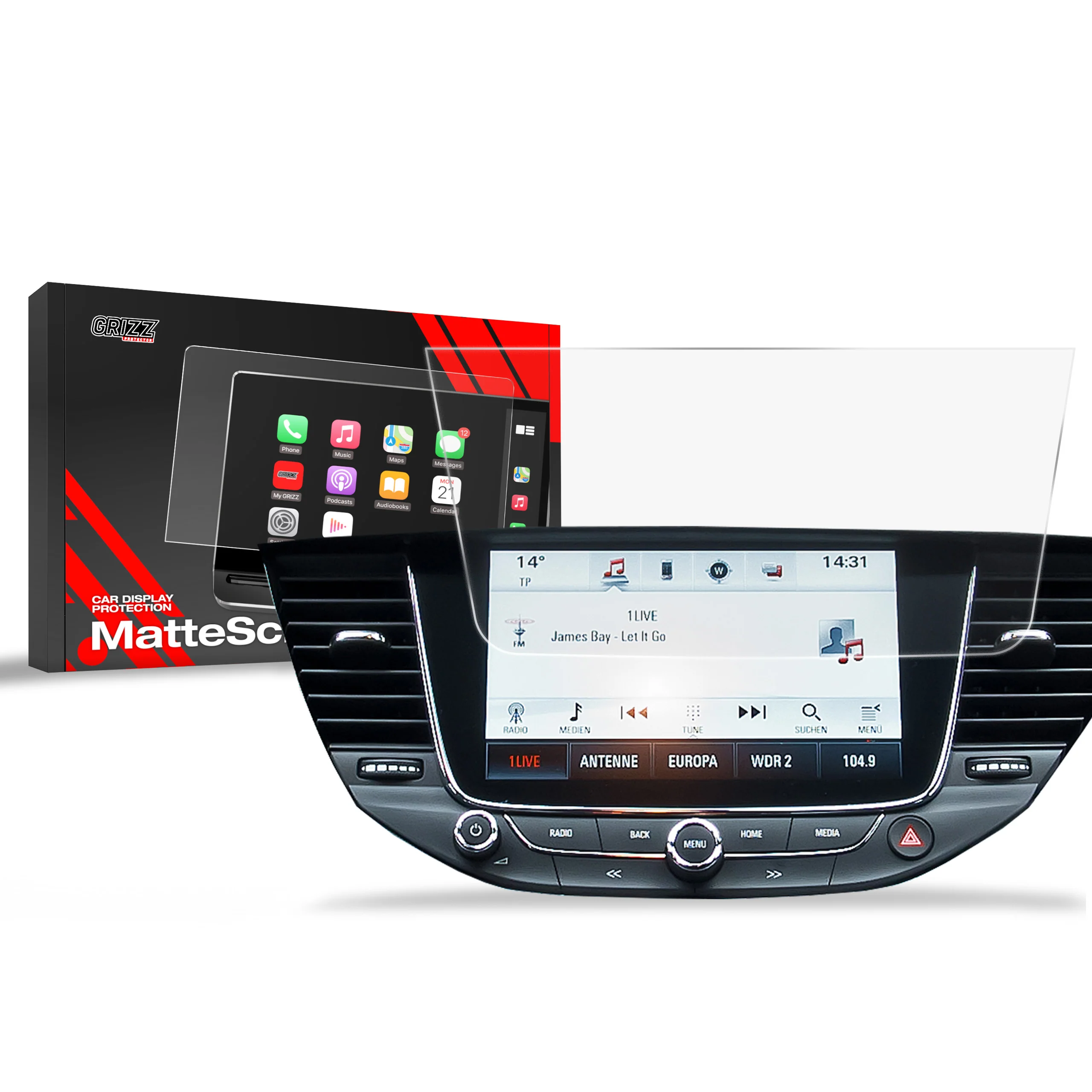 Displayschutzfolie für Opel Astra K 8" (2017-2021) Anti-Fingerprint, Matt