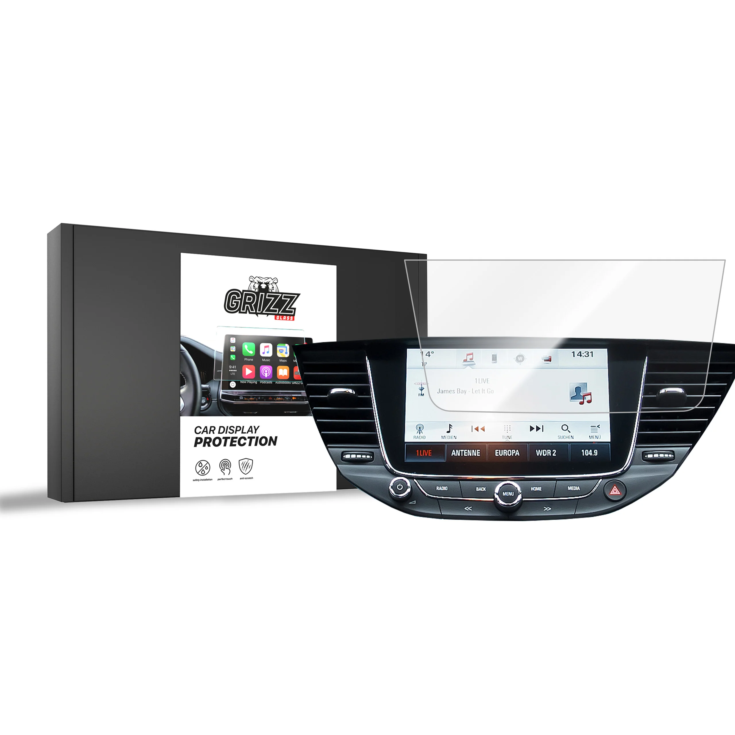 Displayschutzfolie für Opel Astra K 8" (2017-2021) Navi Folie, Kratzfest, Klar