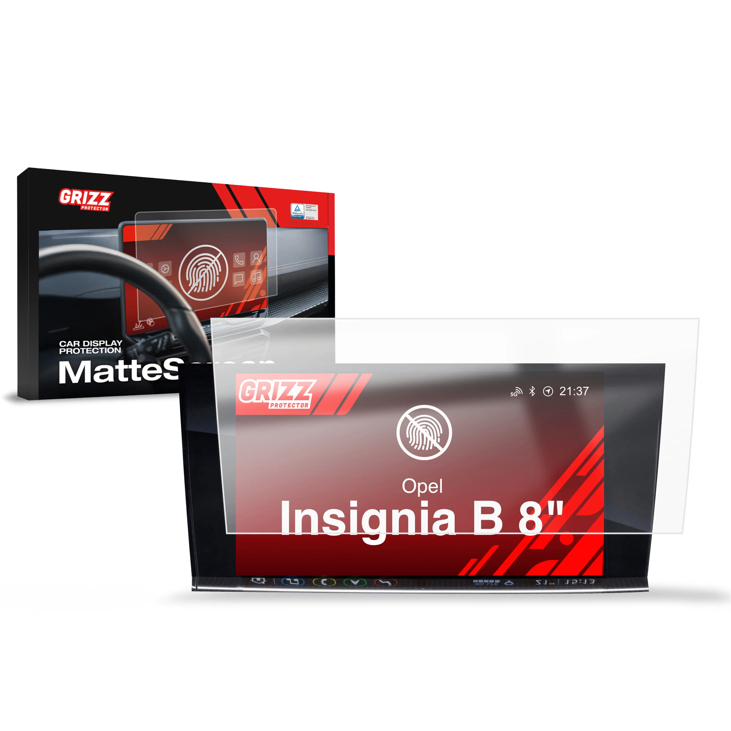 Displayschutzfolie für Opel Insignia B 8" (2017-2022) Anti-Fingerprint, Matt