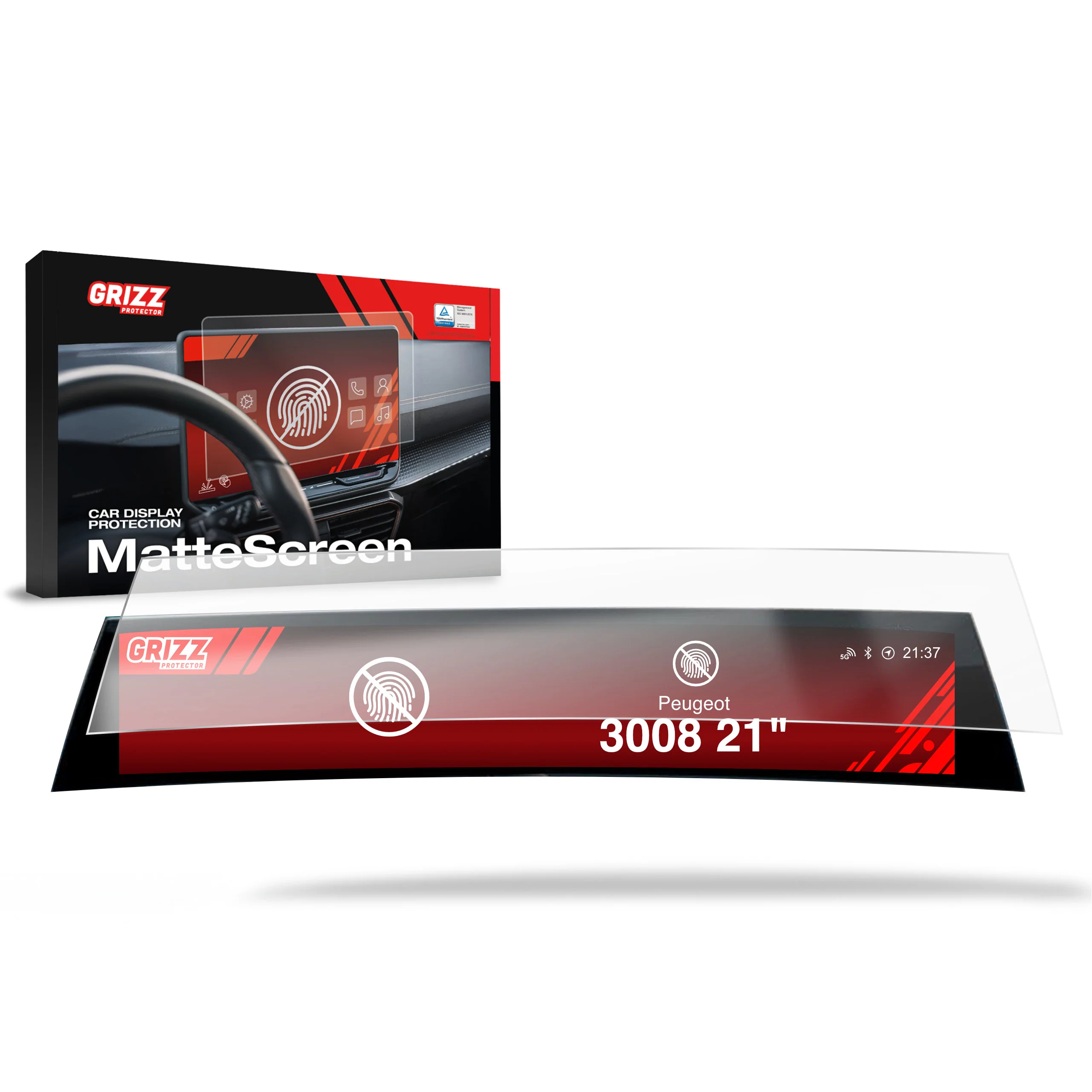 Displayschutzfolie für Peugeot 3008 (2024-2026) Anti-Fingerprint, Matt