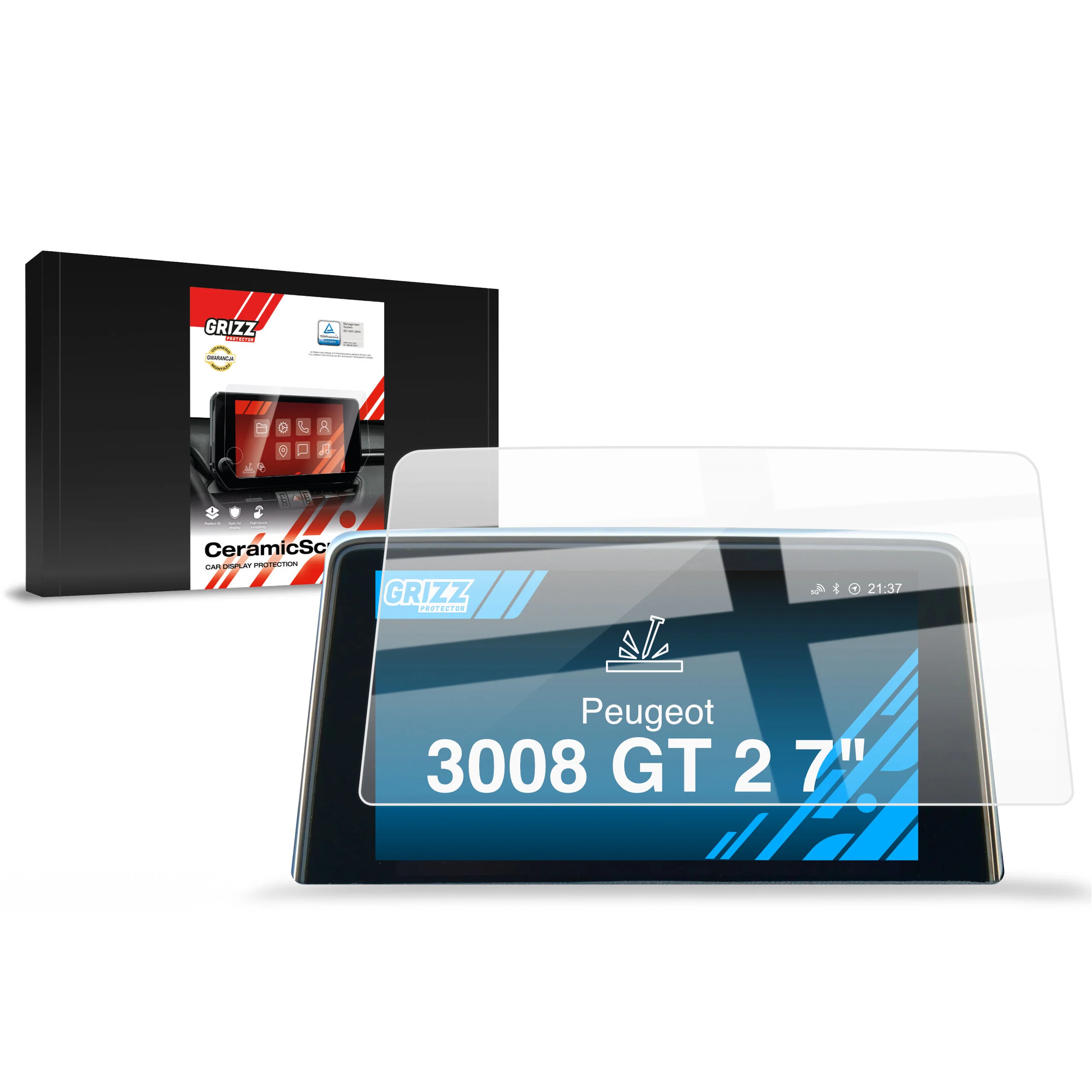 Displayschutzfolie für Peugeot 3008 GT 2 (2016-2020) Navi Folie, Kratzfest, Klar