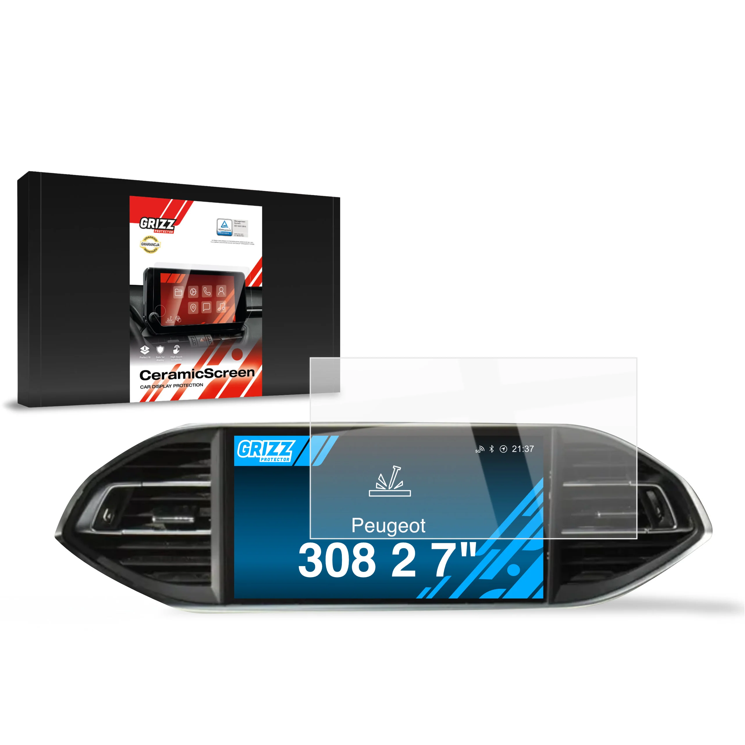 Displayschutzfolie für Peugeot 308 2 (2013-2021) Navi Folie, Kratzfest, Klar