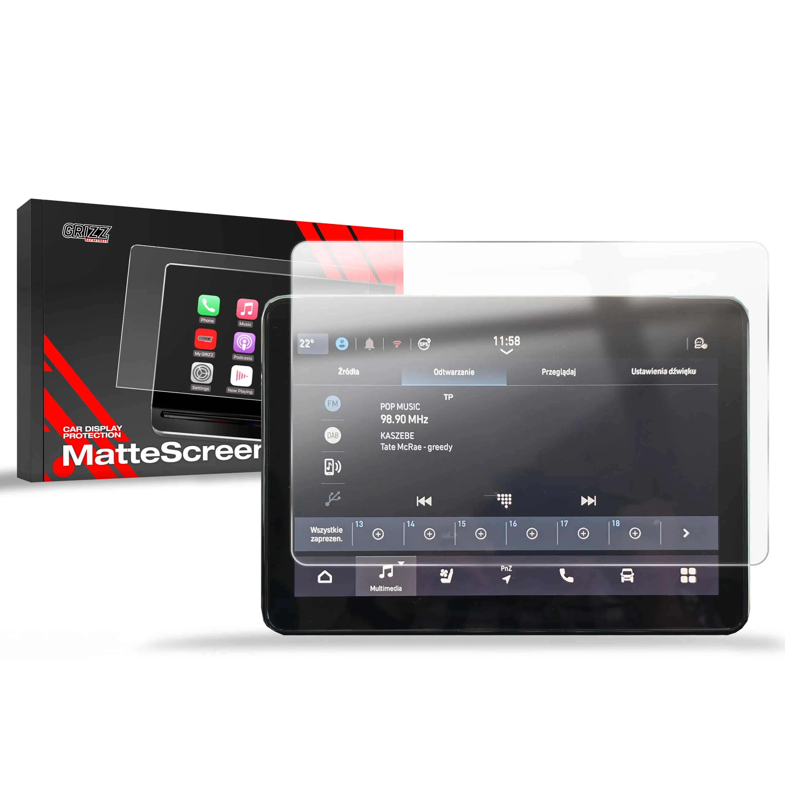 Displayschutzfolie für Peugeot Boxer 10" (2024-2026) Anti-Fingerprint, Matt