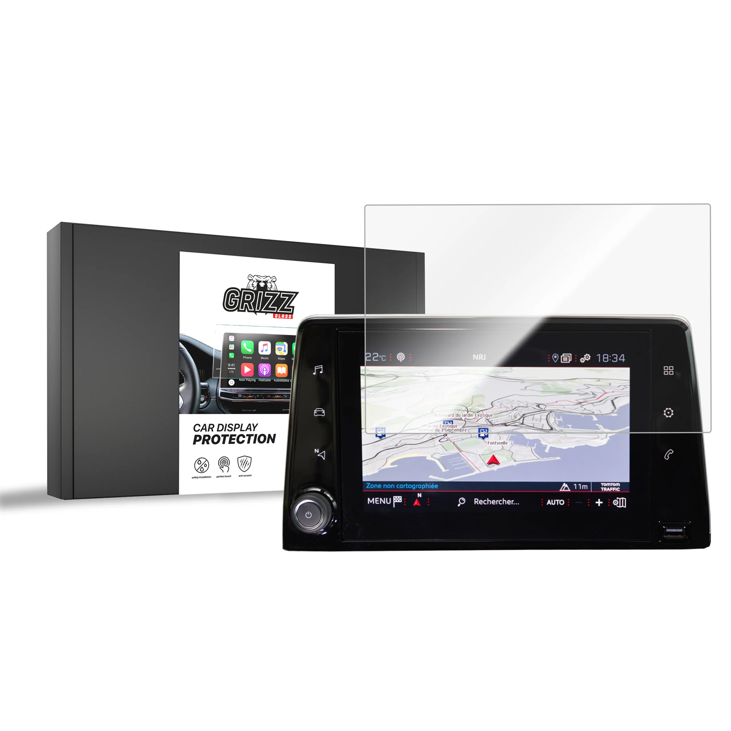 Displayschutzfolie für Peugeot Partner 3 (2018-2023) Navi Folie, Kratzfest, Klar