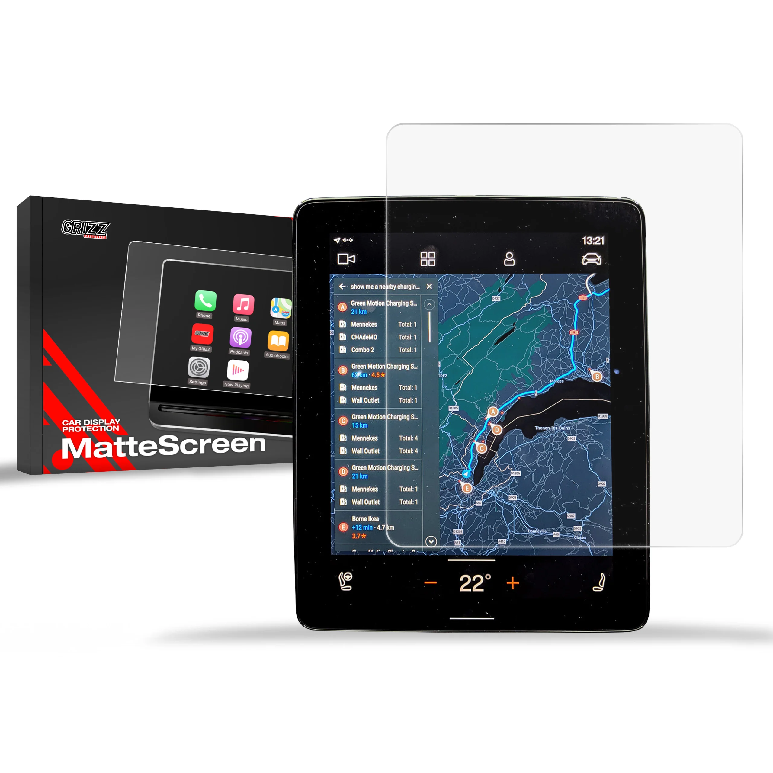 Displayschutzfolie für Polestar 2 (2021-2026) Anti-Fingerprint, Matt
