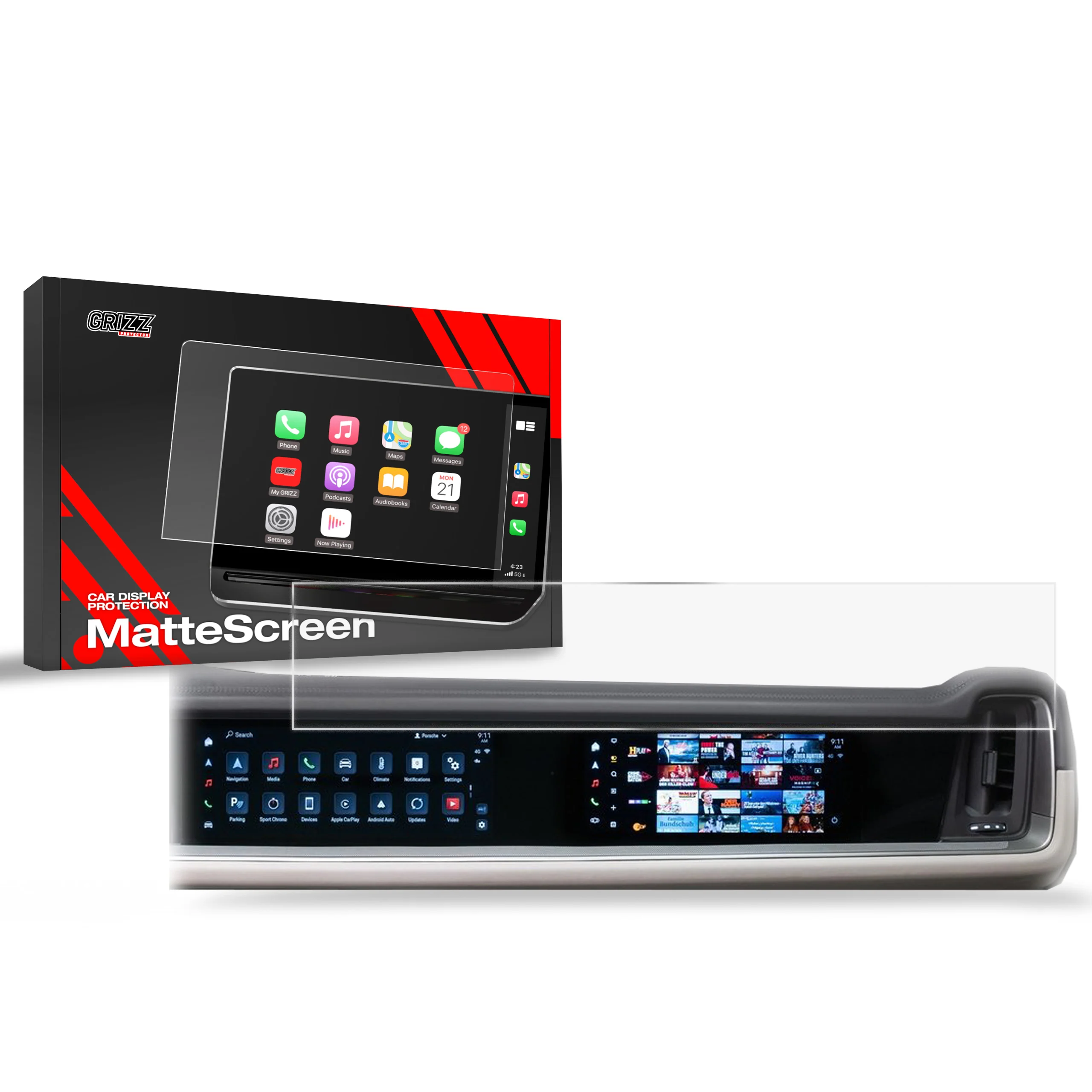 Displayschutzfolie für Porsche Cayenne 3 12,3" + 10,9" (2023-2025) Anti-Fingerprint, Matt