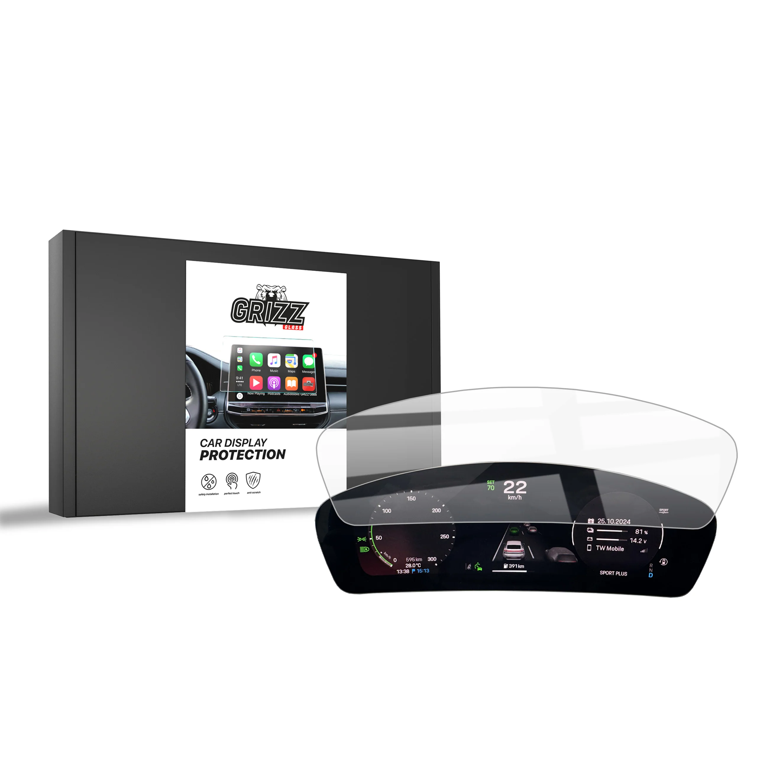 Displayschutzfolie für Porsche Macan 4 Virtual Cockpit (2025-2026) Navi Folie, Kratzfest, Klar