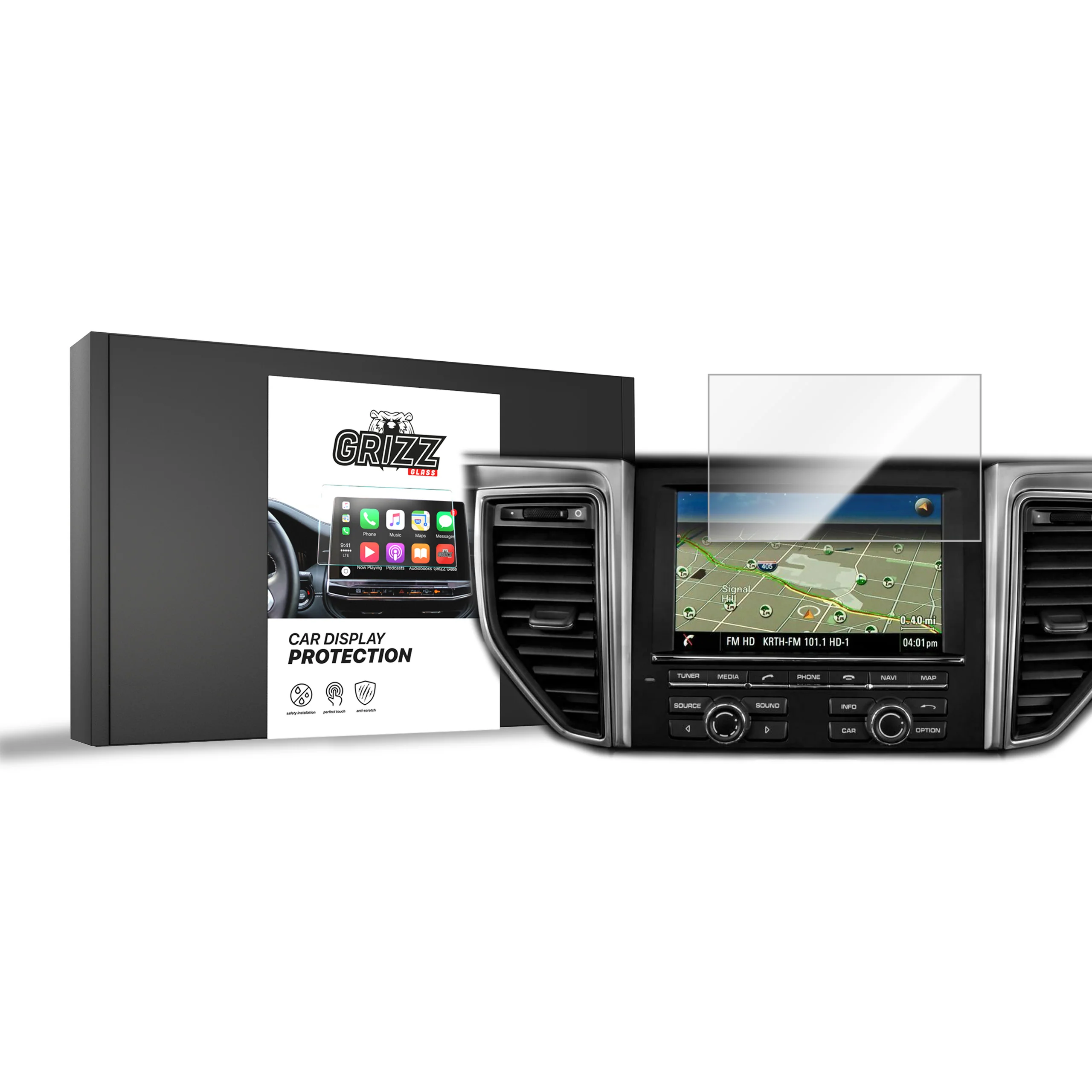 Displayschutzfolie für Porsche Macan 9" (2014-2018) Navi Folie, Kratzfest, Klar