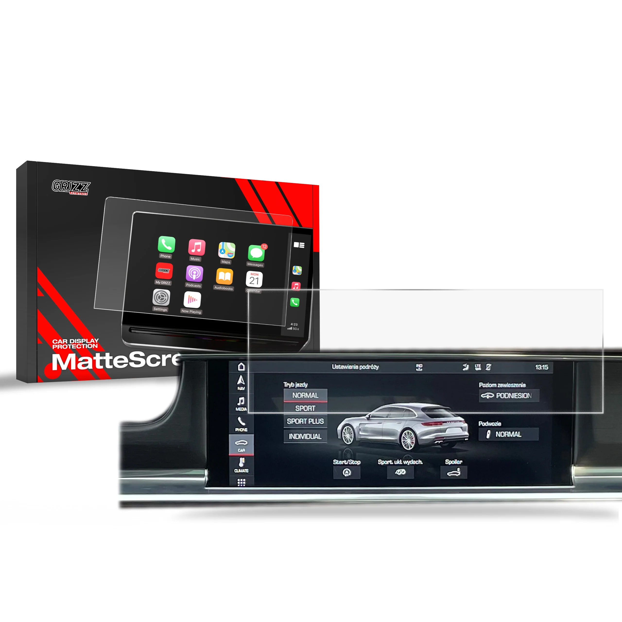 Displayschutzfolie für Porsche Panamera 2 (2016-2023) Anti-Fingerprint, Matt