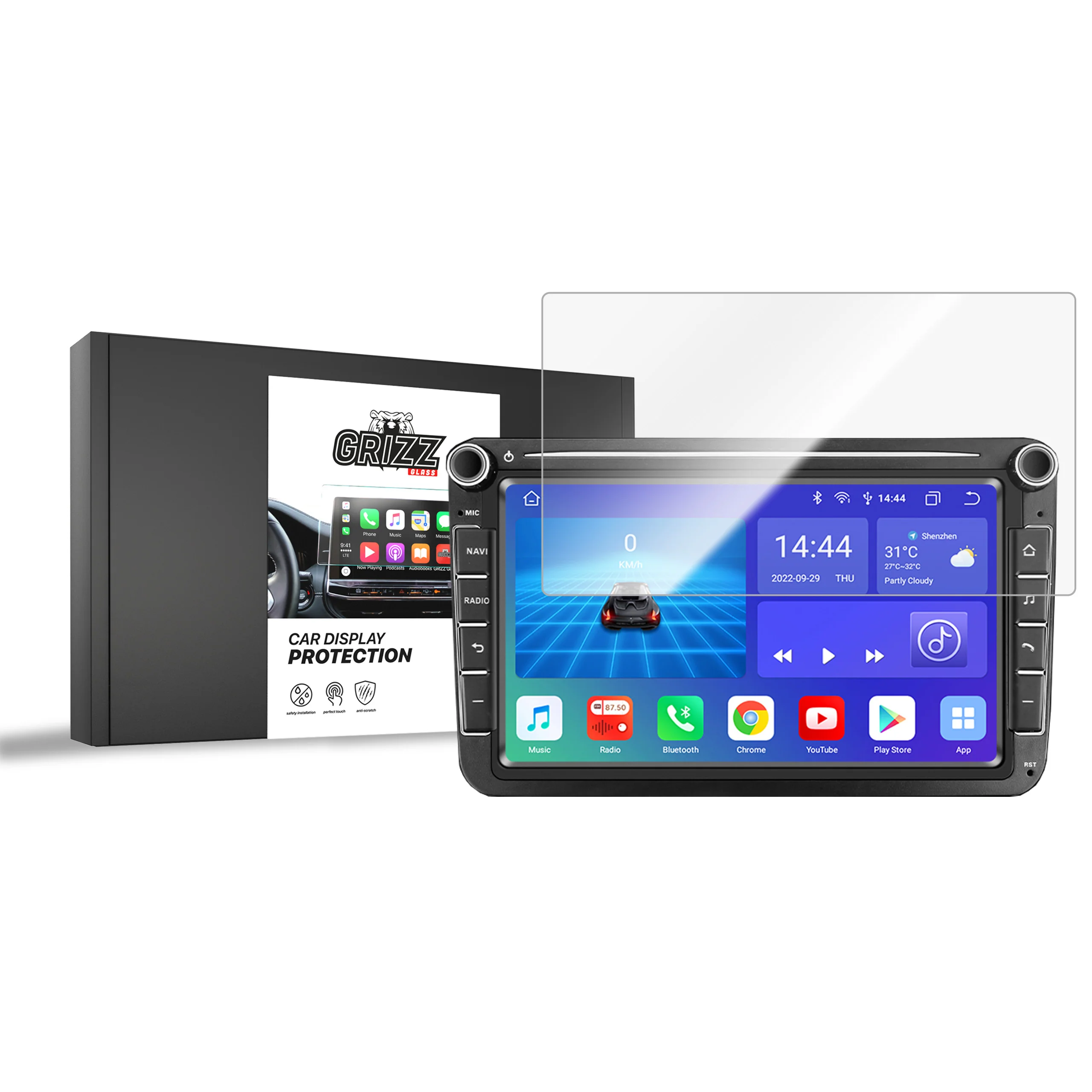 Displayschutzfolie für Radio Android 8" Navi Folie, Kratzfest, Klar