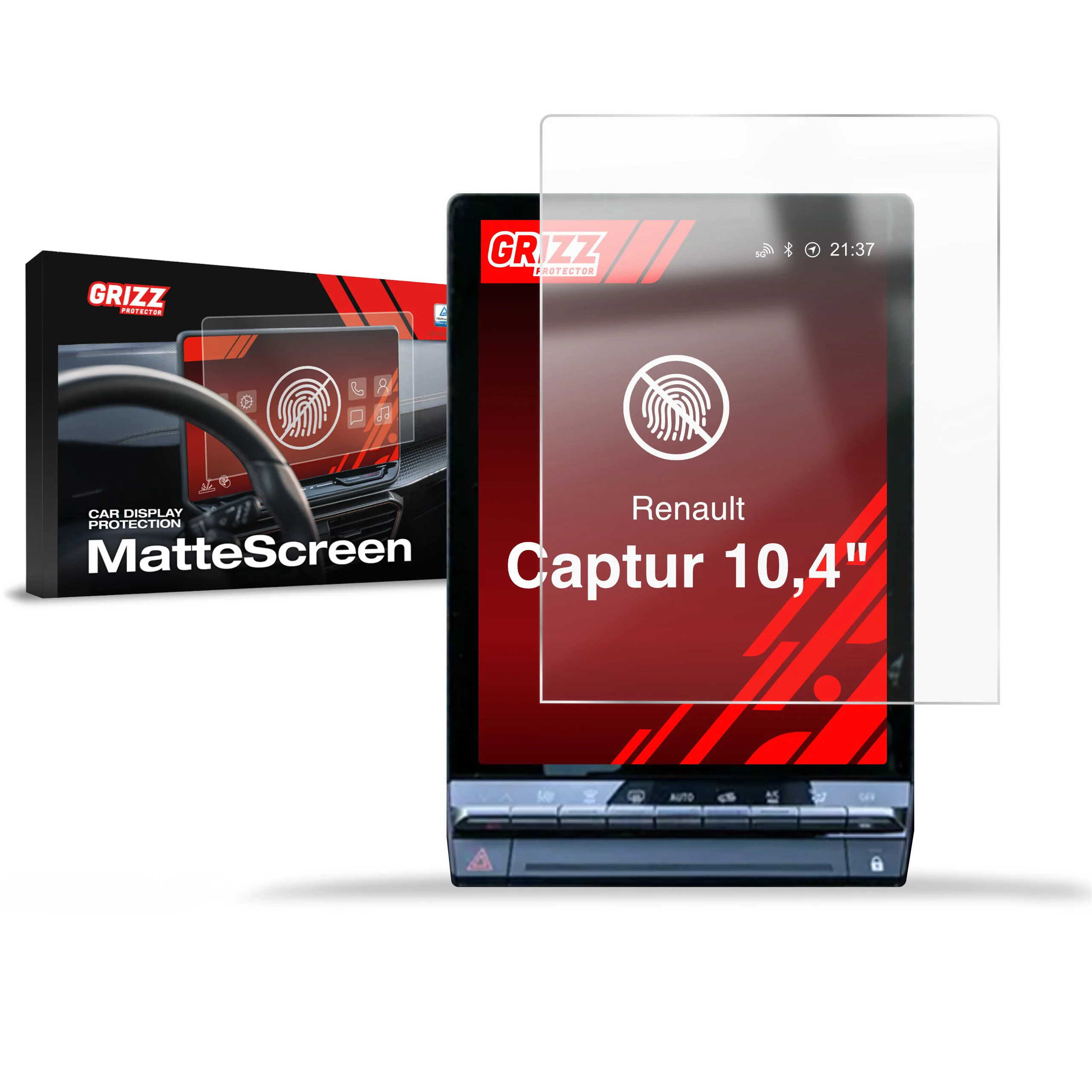 Displayschutzfolie für Renault Captur 10,4" (2024-2026) Anti-Fingerprint, Matt