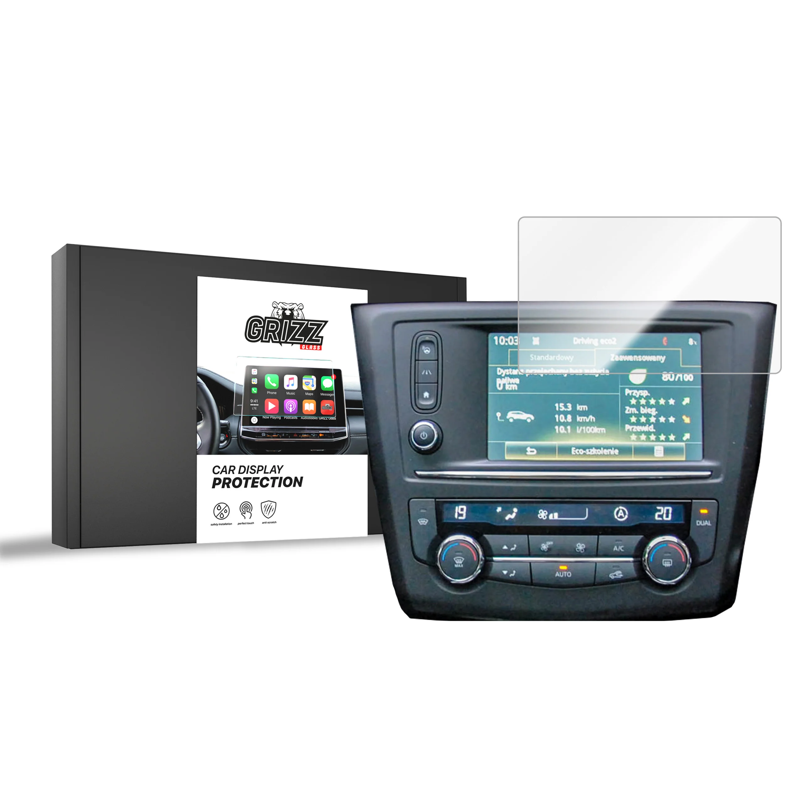 Displayschutzfolie für Renault Kadjar 7" (2016-2019) Navi Folie, Kratzfest, Klar