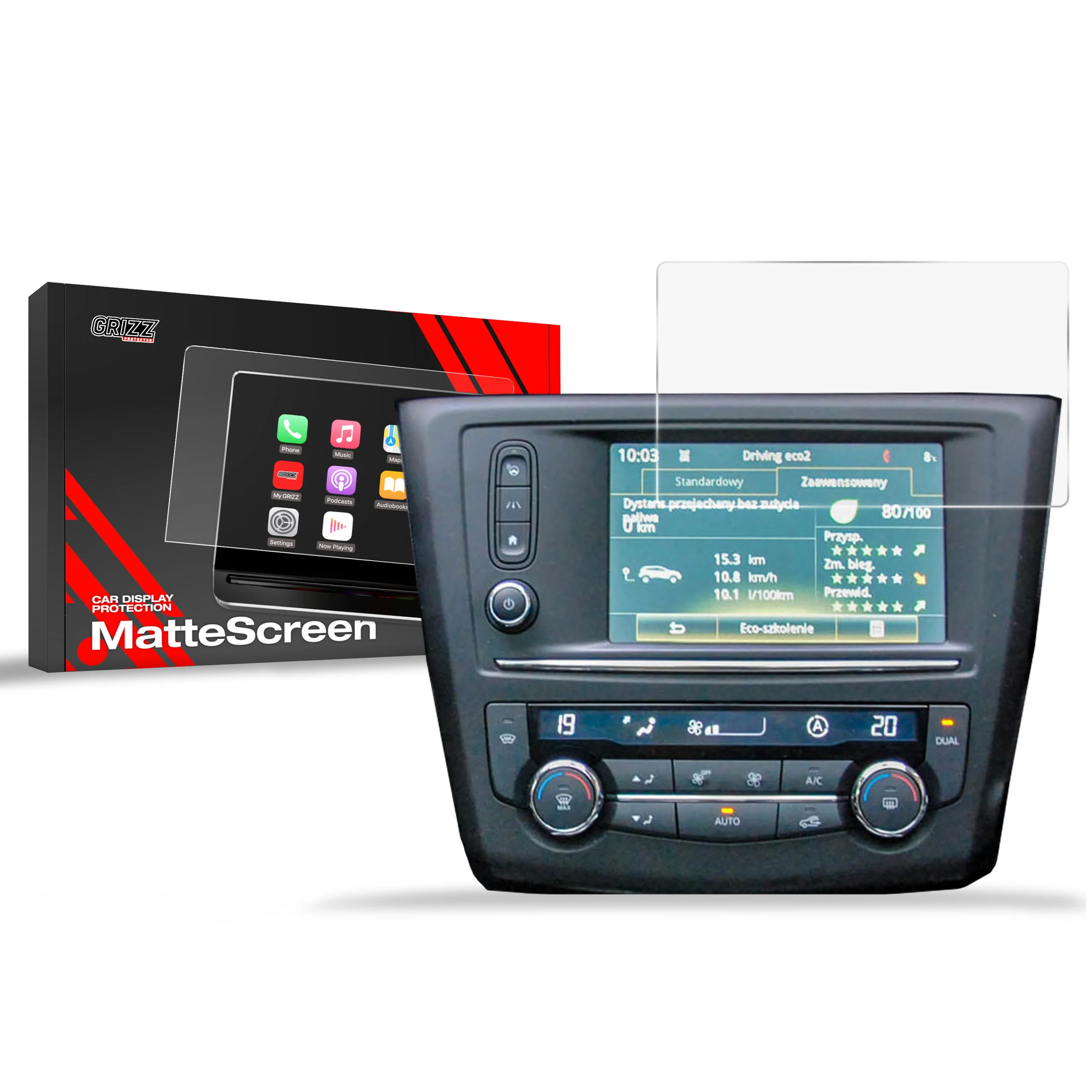Displayschutzfolie für Renault Kadjar 7" (2016-2019) Anti-Fingerprint, Matt