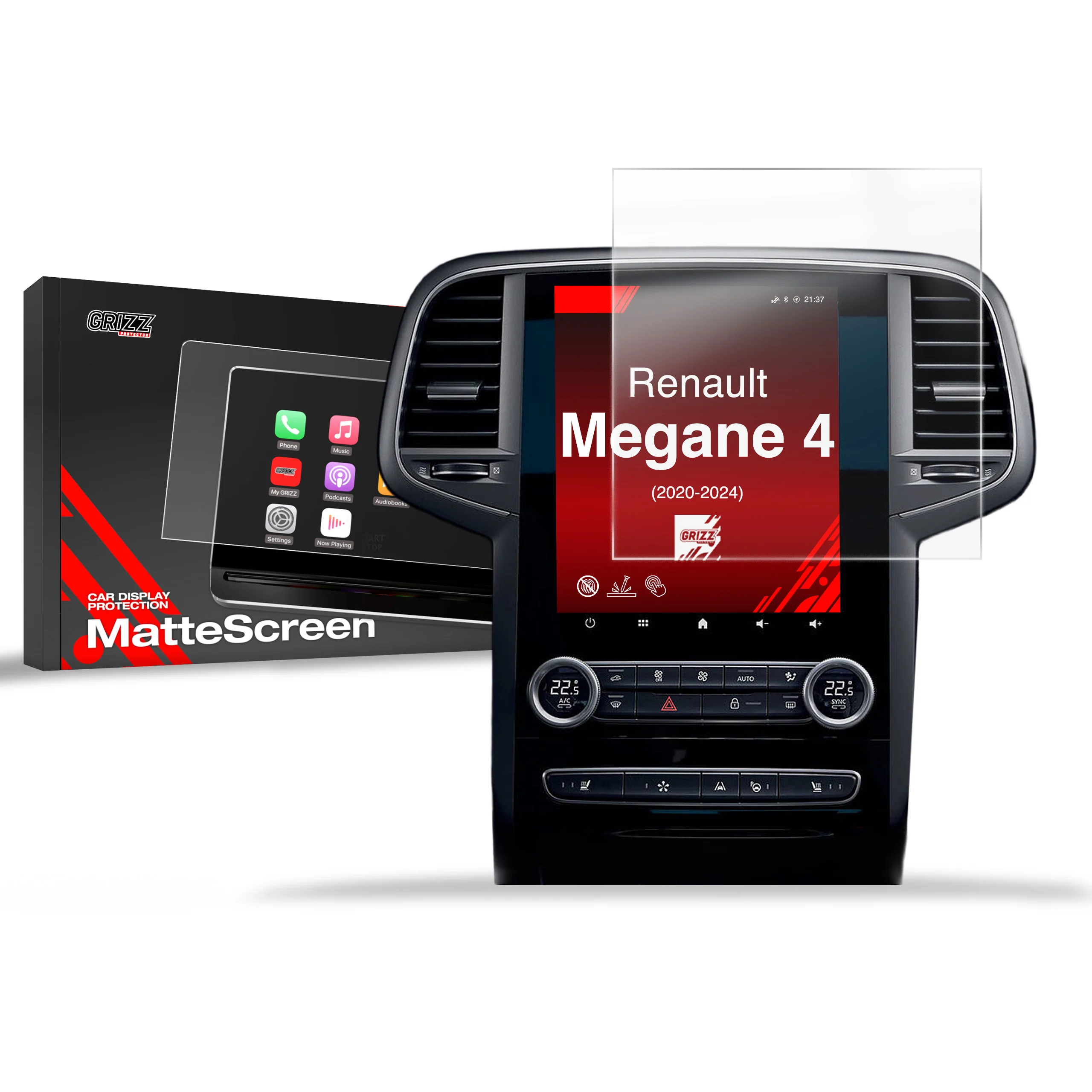 Displayschutzfolie für Renault Megane 4 9,3" (2020-2024) Anti-Fingerprint, Matt