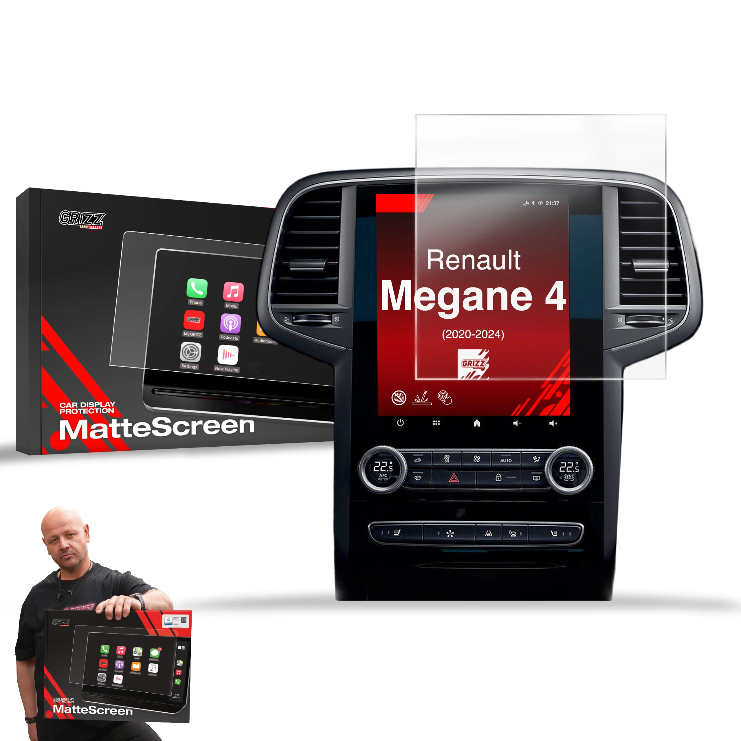 Displayschutzfolie für Renault Megane 4 9,3" (2020-2024) Anti-Fingerprint, Matt - Image 9