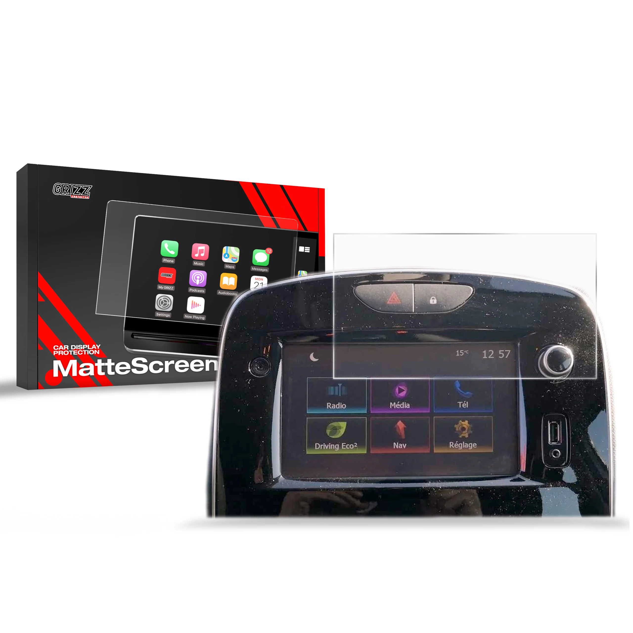 Displayschutzfolie für Renault Twingo 3 7" R-link (2014-2024) Anti-Fingerprint, Matt