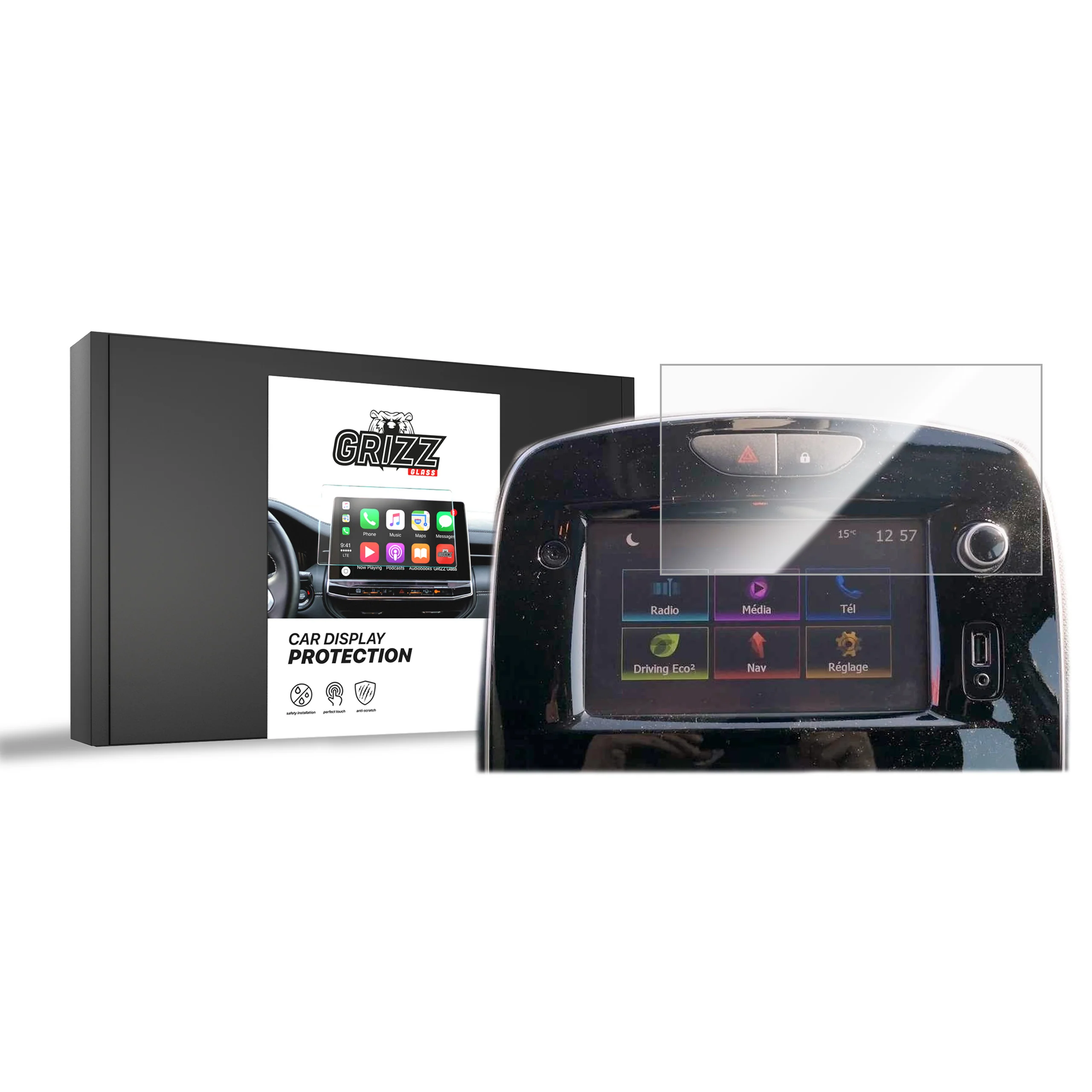 Displayschutzfolie für Renault Twingo 3 7" R-link (2014-2024) Navi Folie, Kratzfest, Klar