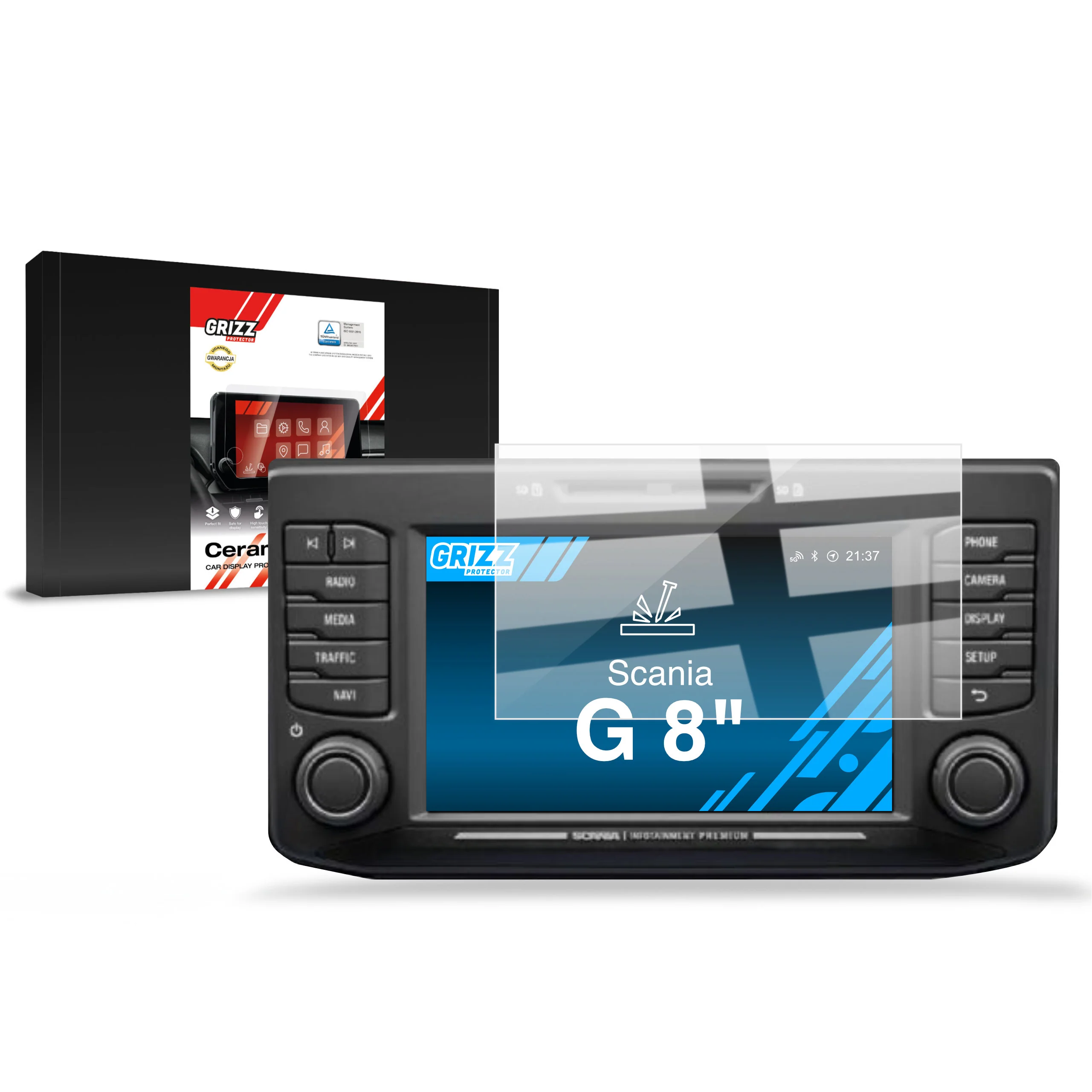 Displayschutzfolie für Scania G 8" Navi Folie, Kratzfest, Klar