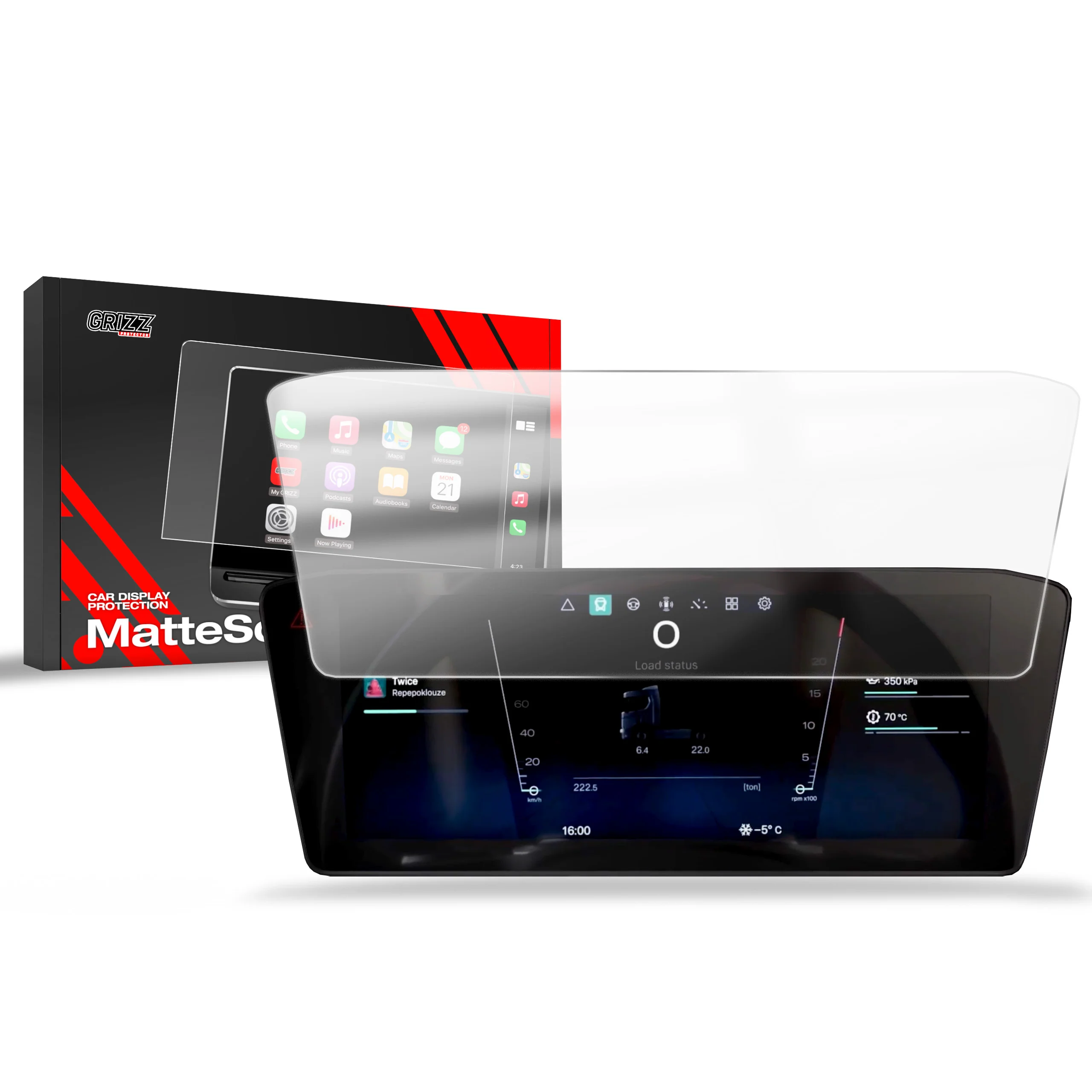 Displayschutzfolie für Scania P Virtual Cockpit (2024-2026) Anti-Fingerprint, Matt