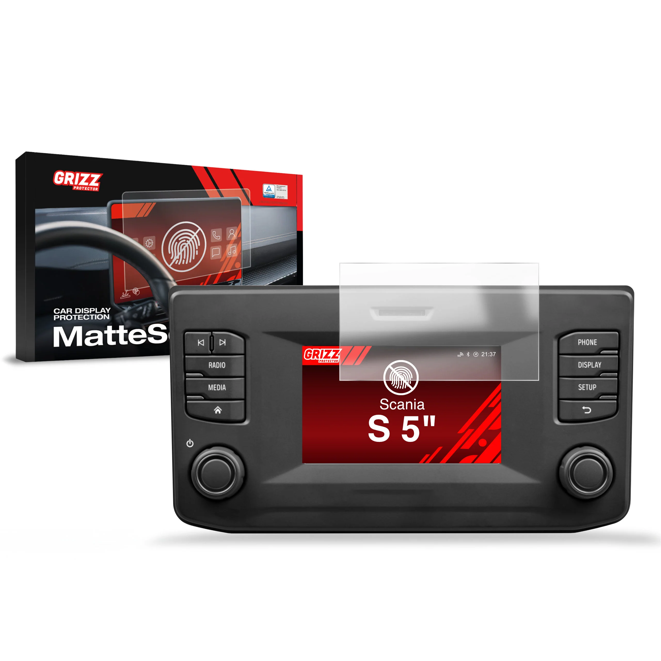 Displayschutzfolie für Scania S 5" Anti-Fingerprint, Matt