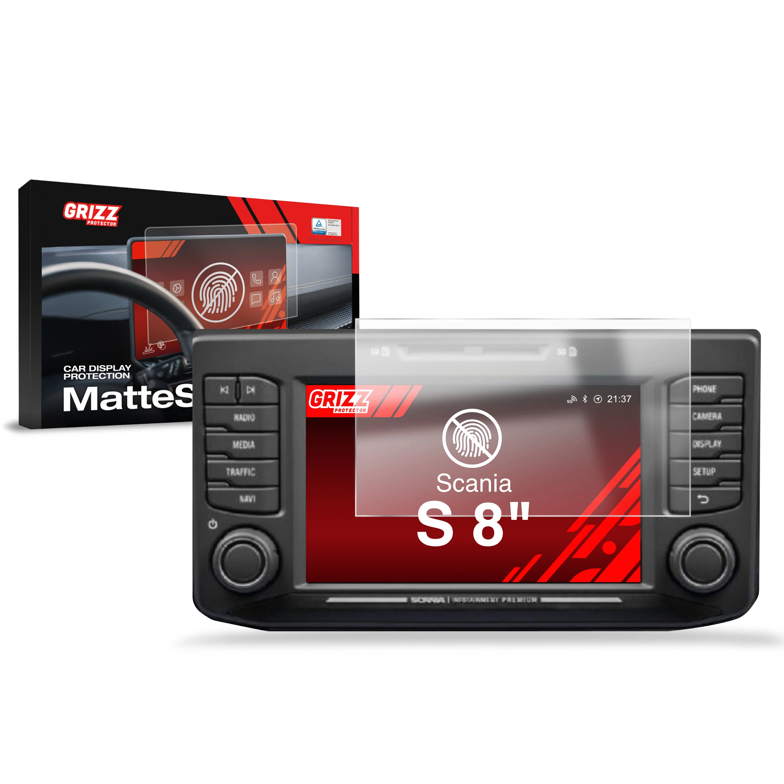 Displayschutzfolie für Scania S 8" Anti-Fingerprint, Matt - Image 8