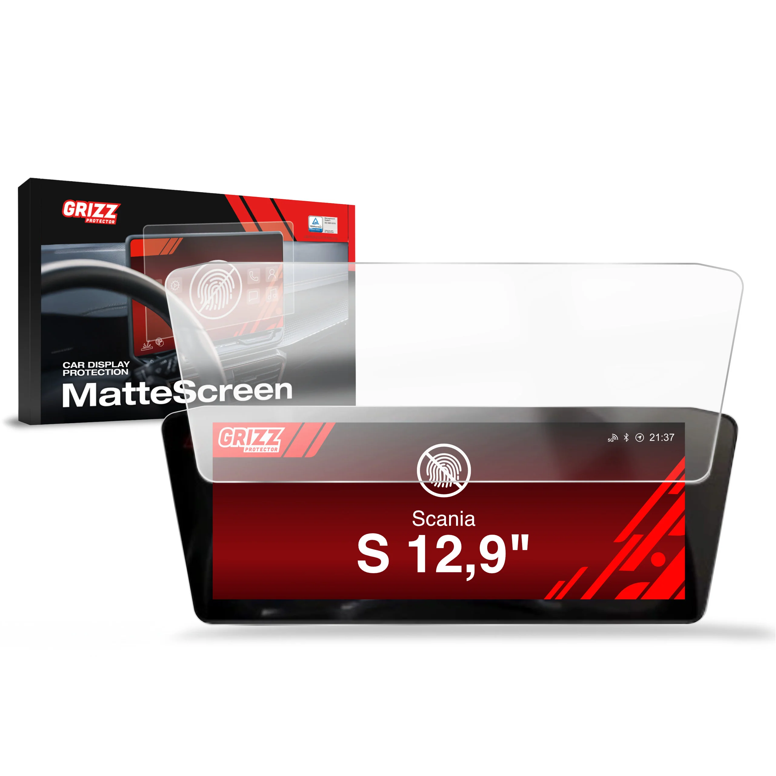 Displayschutzfolie für Scania S Virtual Cockpit (2024-2026) Anti-Fingerprint, Matt