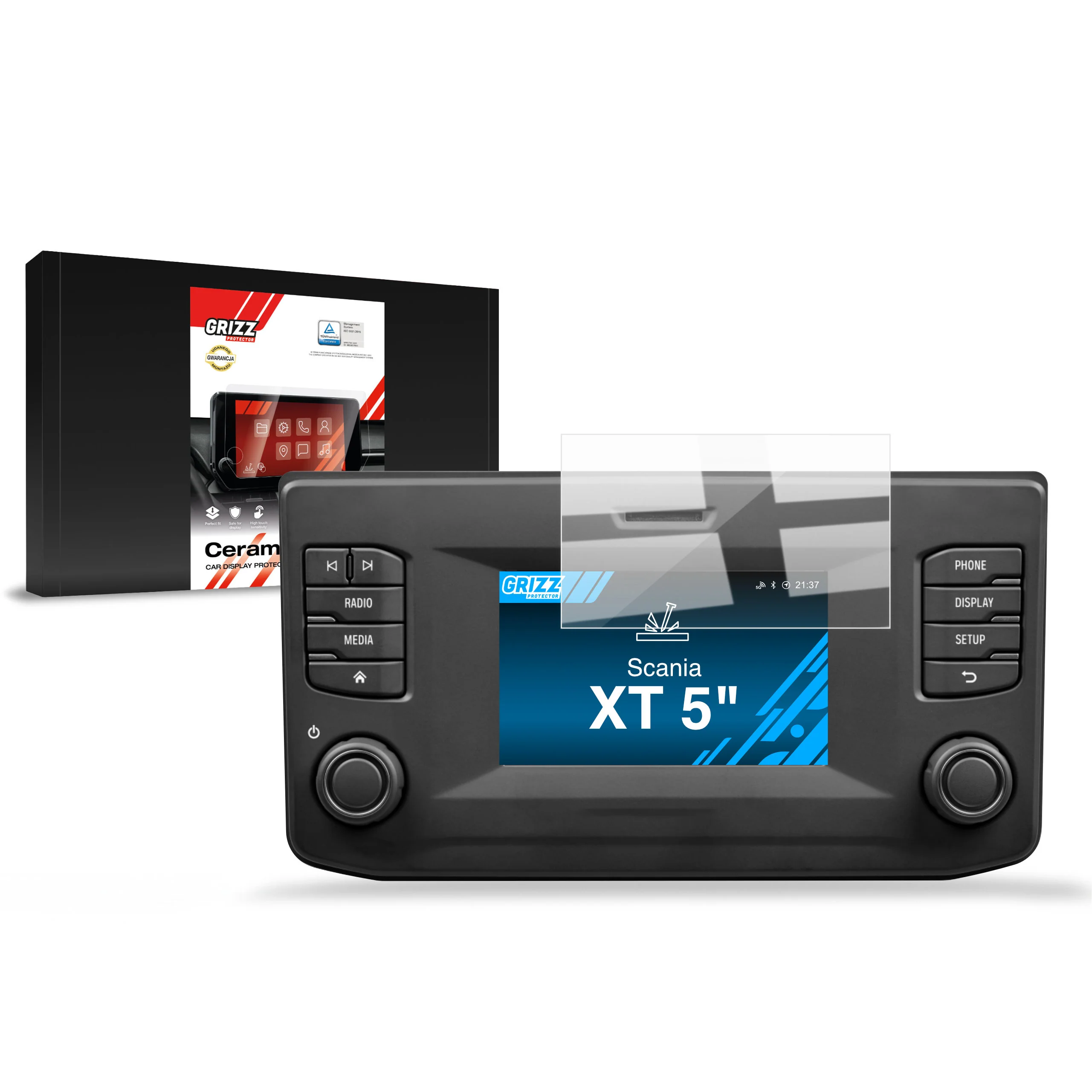 Displayschutzfolie für Scania XT 5" Navi Folie, Kratzfest, Klar