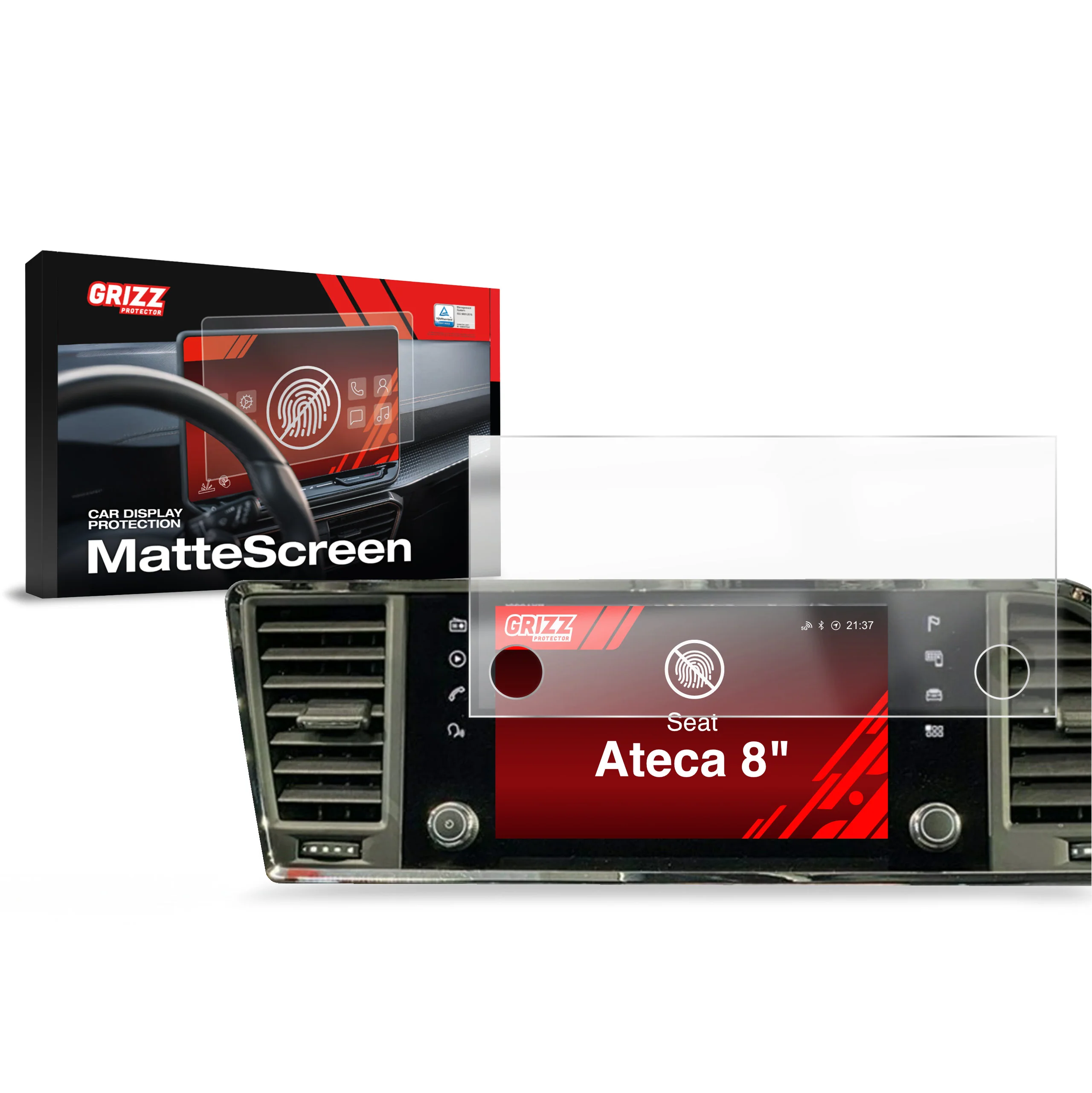 Displayschutzfolie für Seat Ateca 8" (2019-2021) Anti-Fingerprint, Matt