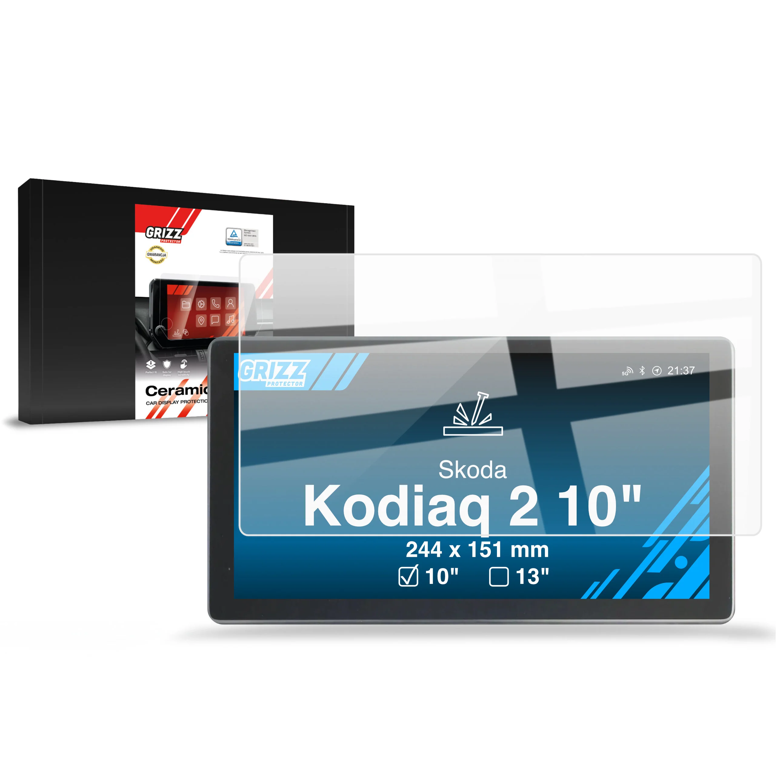 Displayschutzfolie für Skoda Kodiaq 2 10" (2024-2026) Navi Folie, Kratzfest, Klar