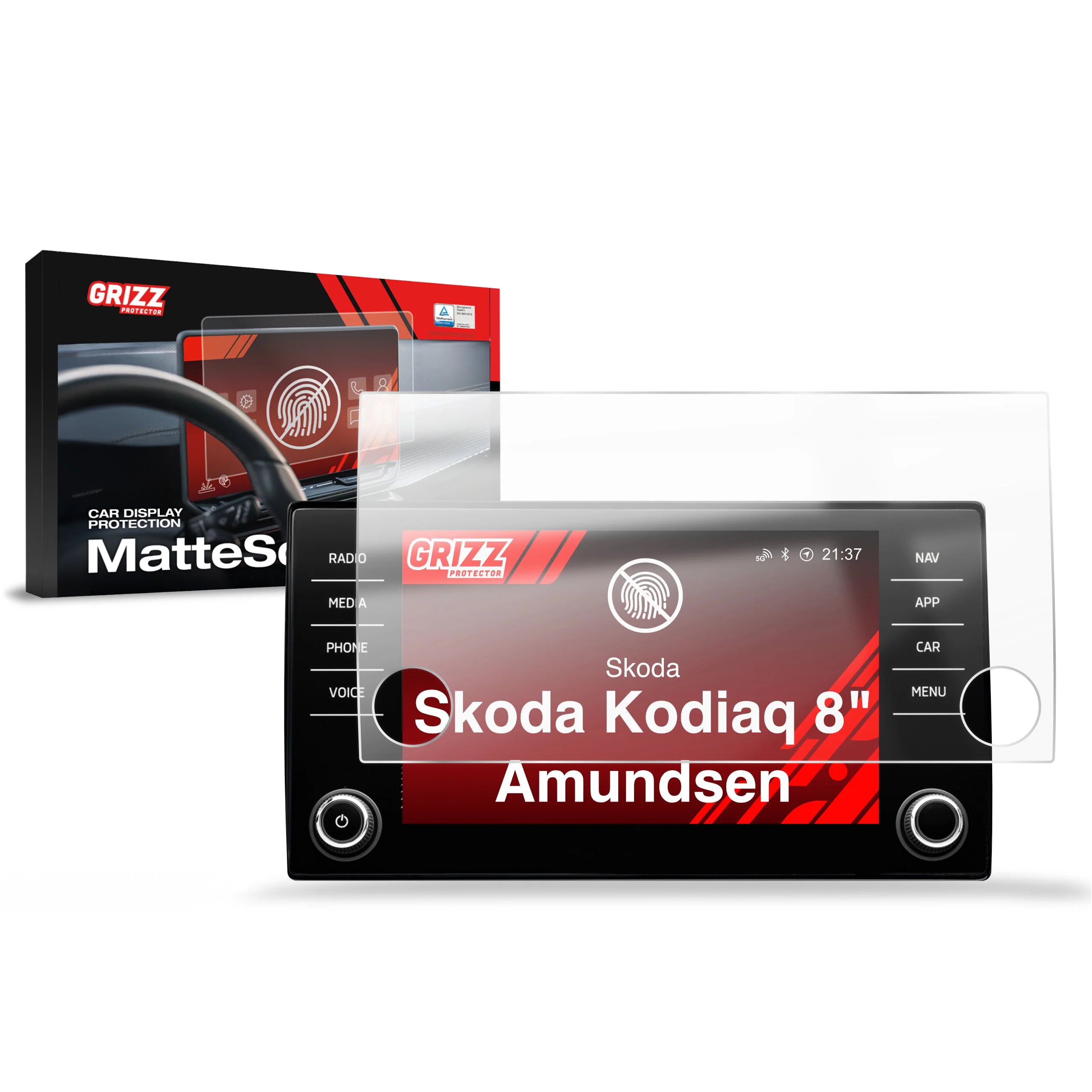 Displayschutzfolie für Skoda Kodiaq 8" Amundsen (2016-2023) Anti-Fingerprint, Matt