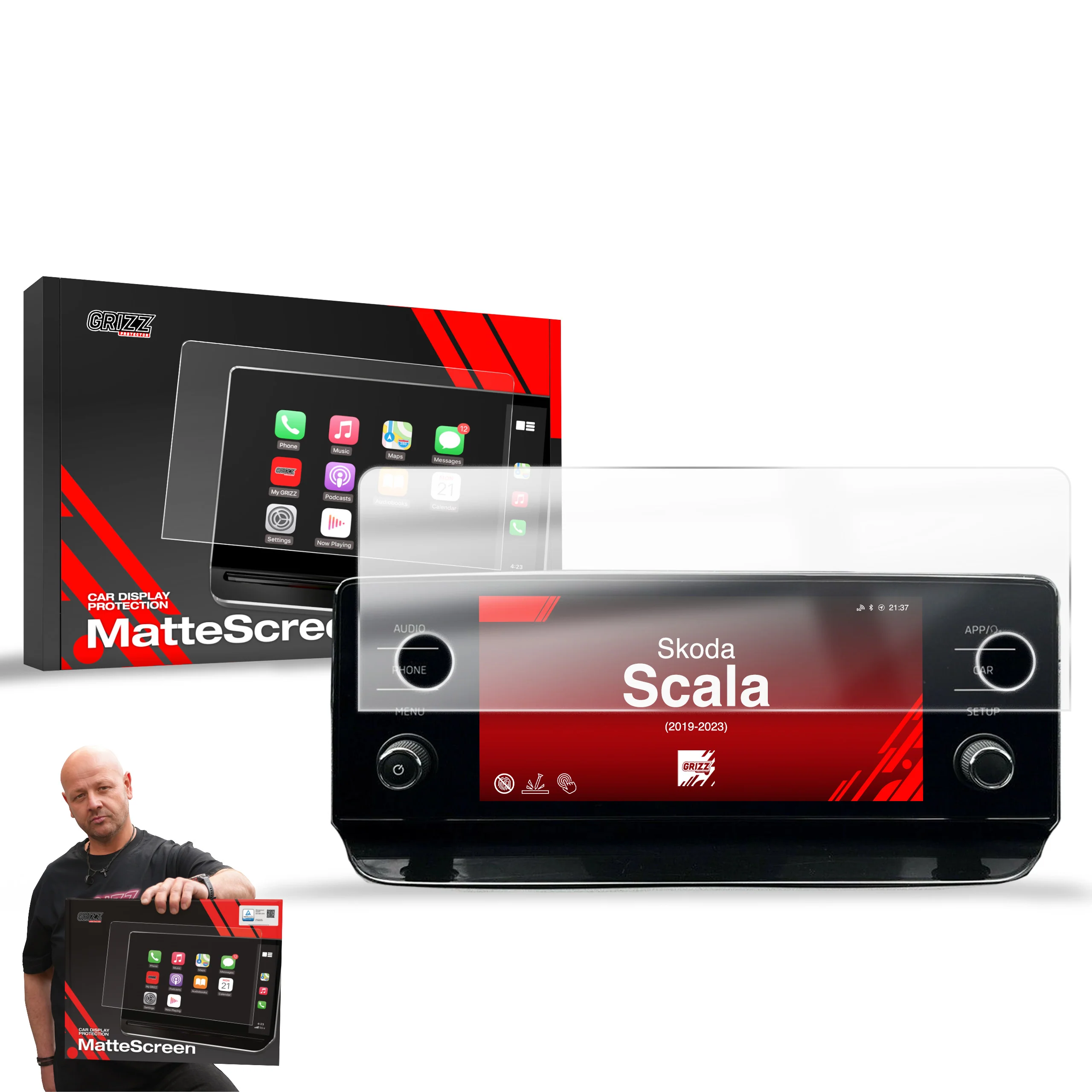 Displayschutzfolie für Skoda Scala 8" Bolero (2019-2023) Anti-Fingerprint, Matt - Image 9