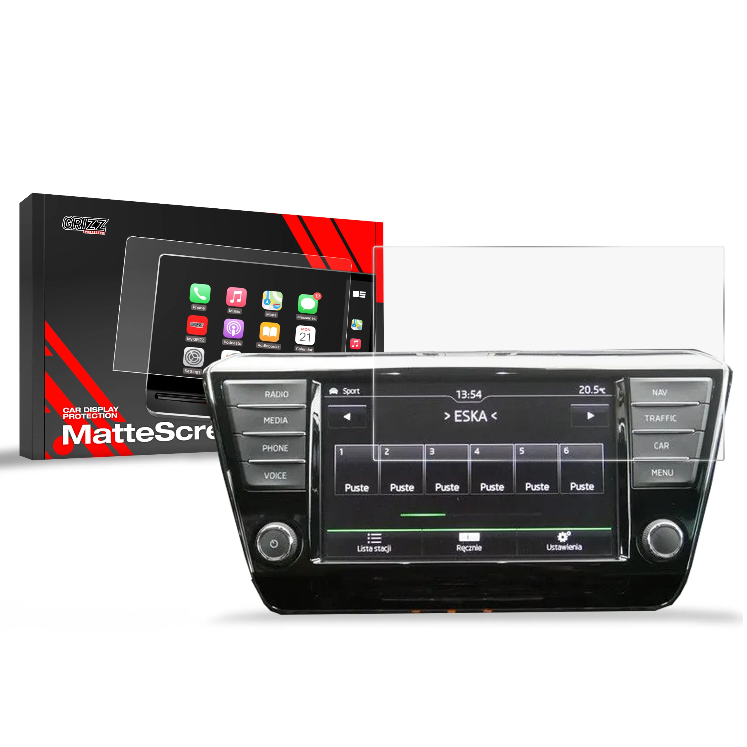 Displayschutzfolie für Skoda Superb 3 (2015-2019) Anti-Fingerprint, Matt