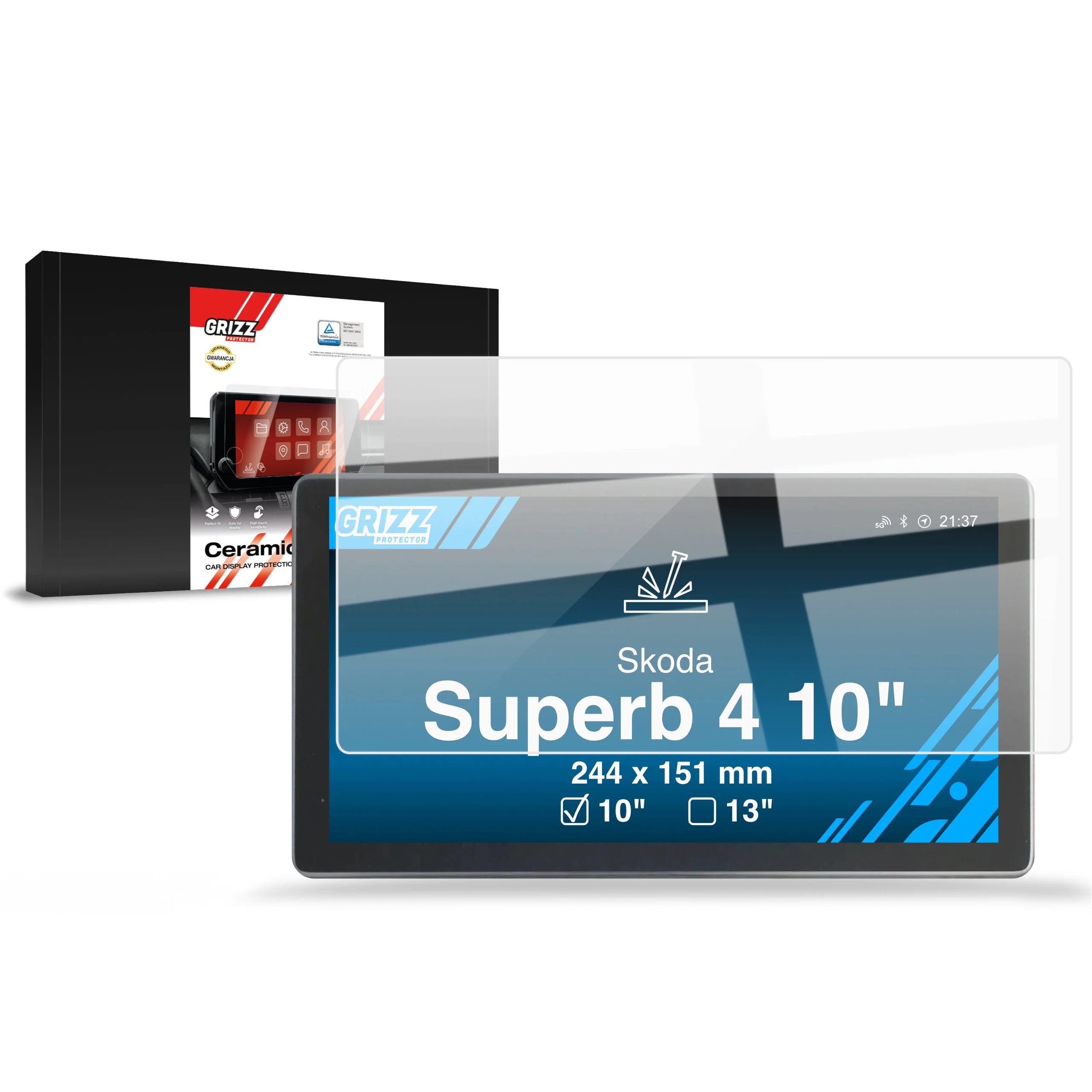 Displayschutzfolie für Skoda Superb 4 10" (2024-2026) Navi Folie, Kratzfest, Klar