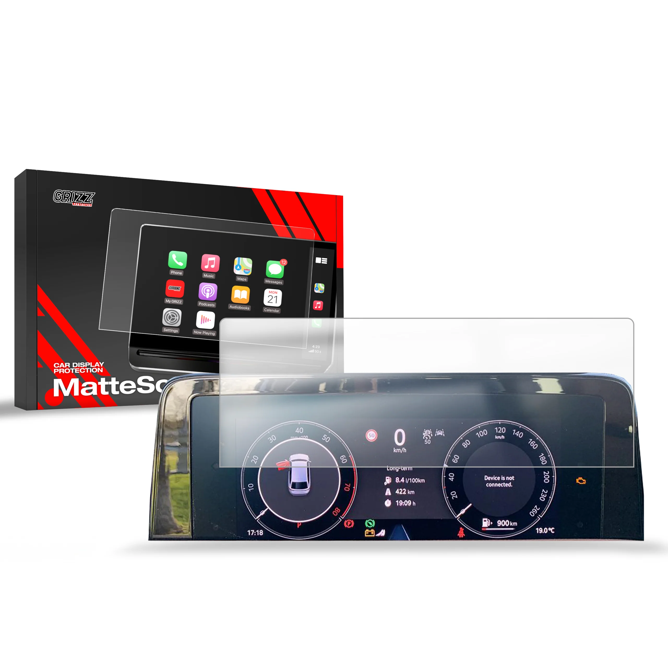 Displayschutzfolie für Skoda Superb 4 Virtual Cockpit (2024-2026) Anti-Fingerprint, Matt