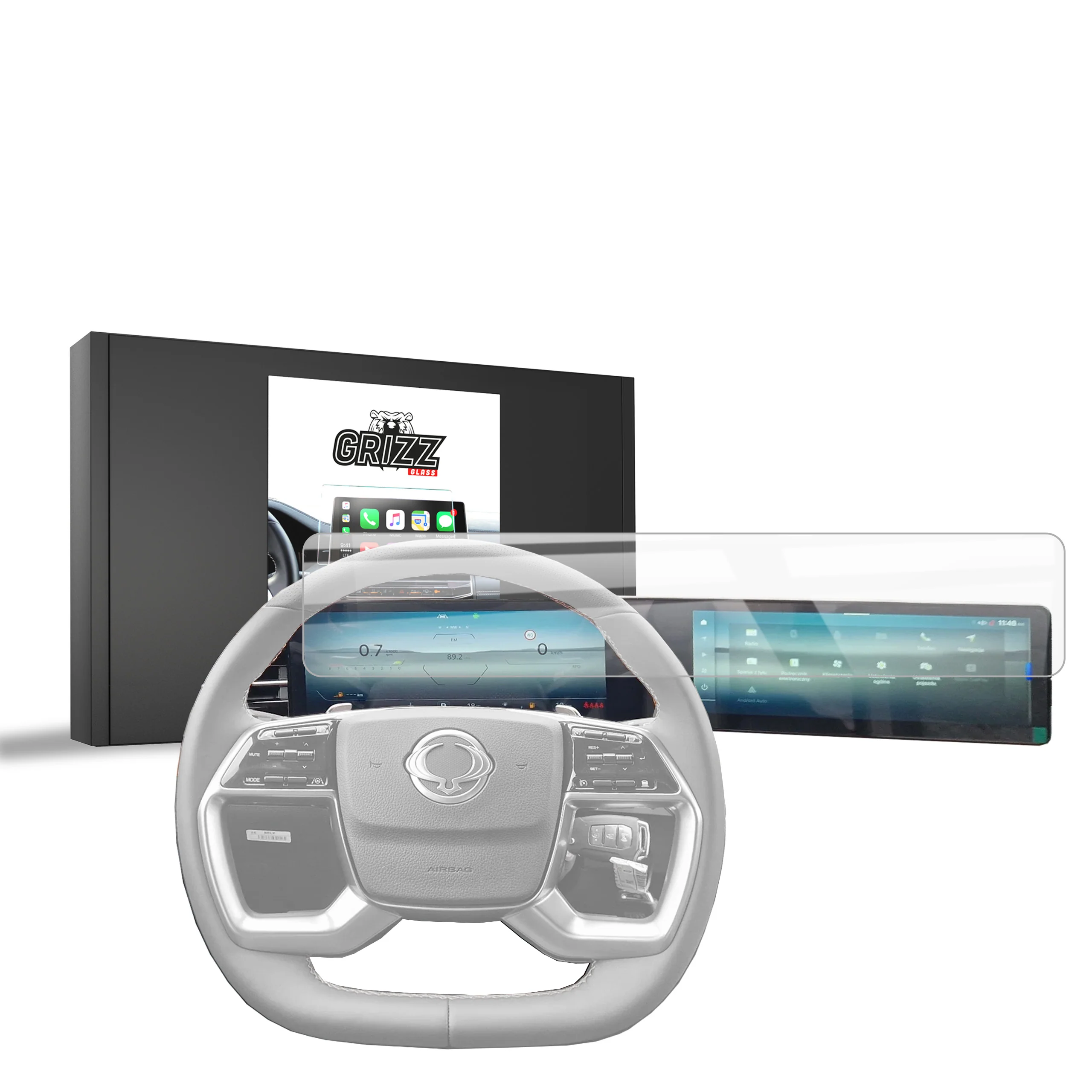 Displayschutzfolie für SsangYong Torres 12,3" (2024-2026) Navi Folie, Kratzfest, Klar