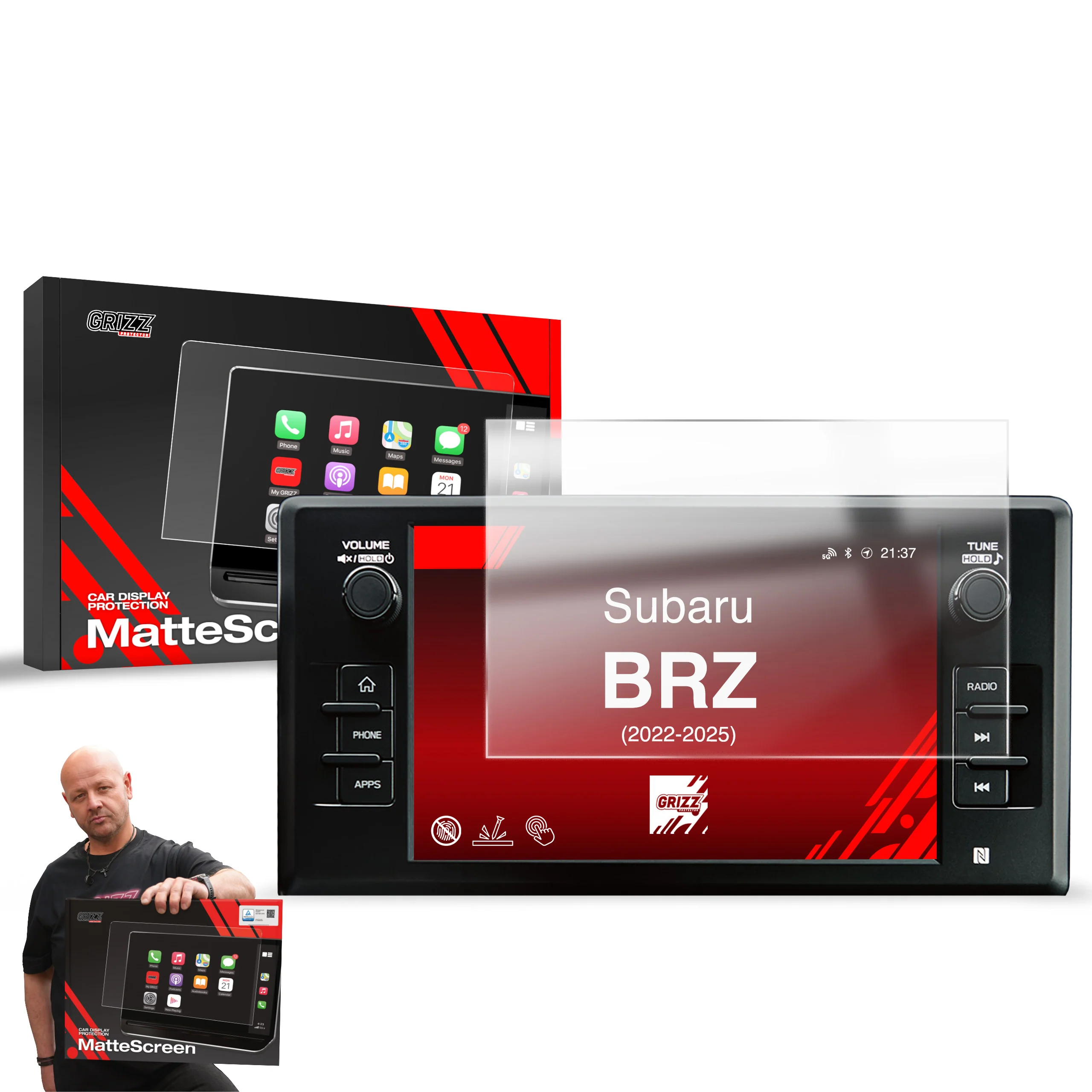 Displayschutzfolie für Subaru BRZ 8" (2022-2026) Anti-Fingerprint, Matt - Image 9