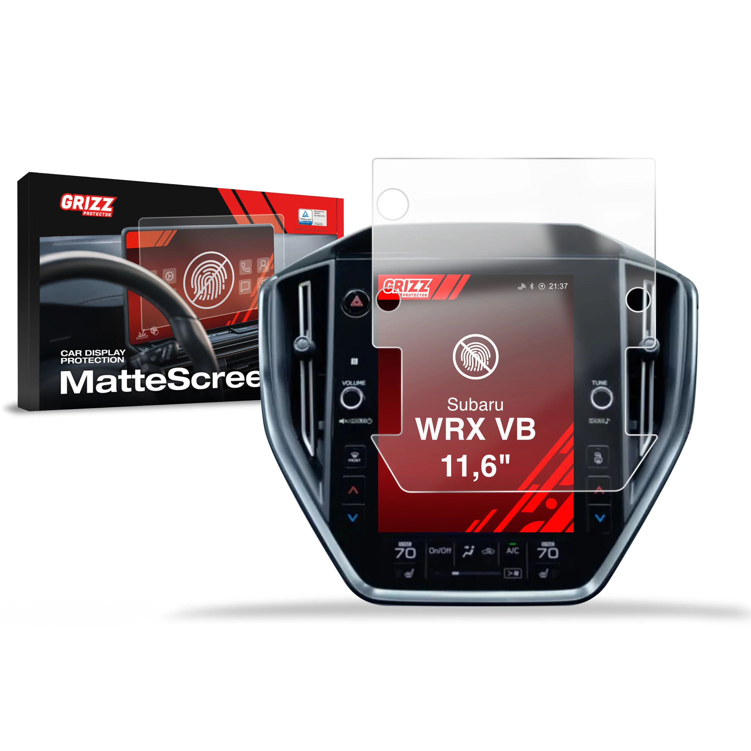 Displayschutzfolie für Subaru WRX VB 11,6" (2021-2026) Anti-Fingerprint, Matt
