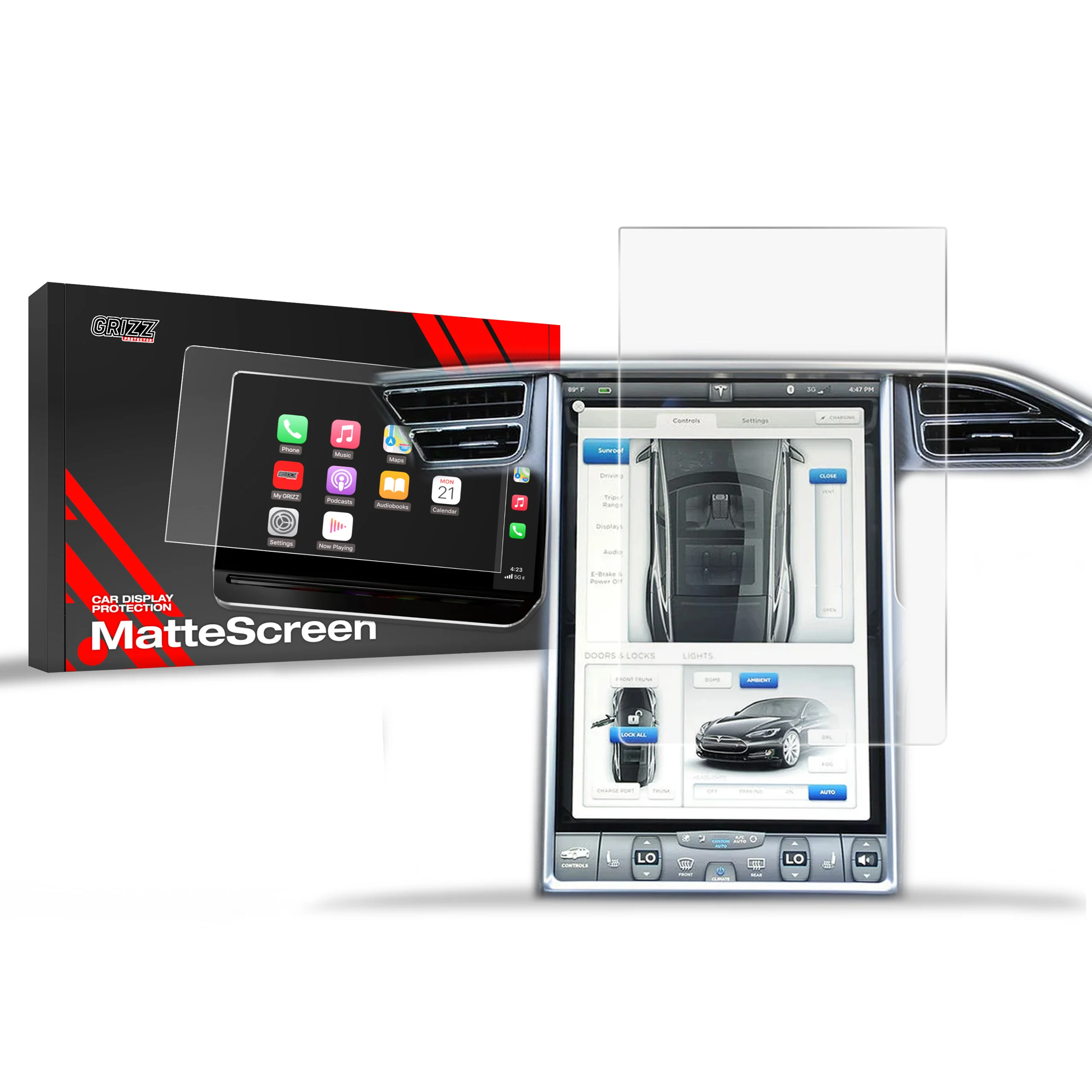 Displayschutzfolie für Tesla Model S 17" (2013-2021) Anti-Fingerprint, Matt