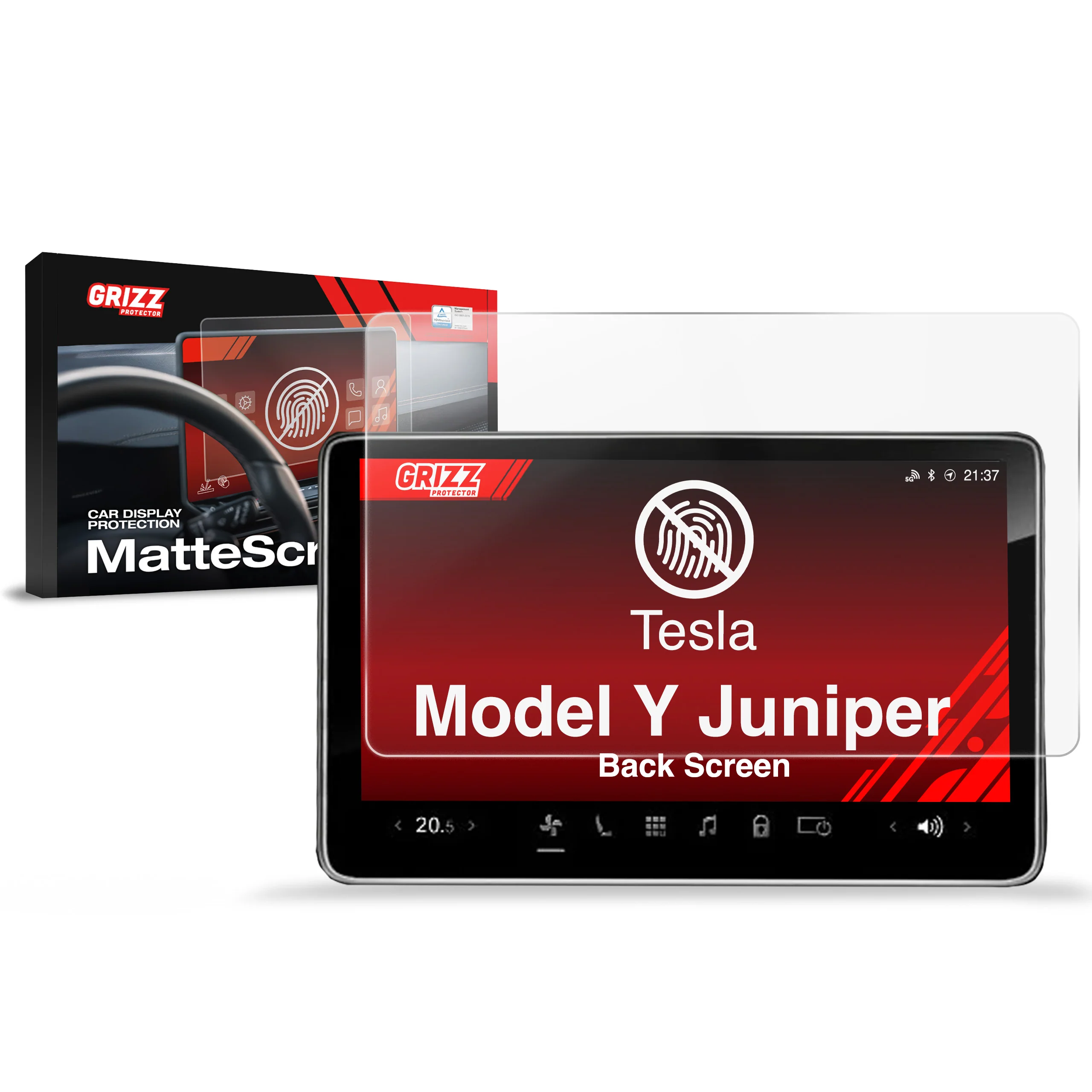 Displayschutzfolie für Tesla Model Y Juniper (2024-2025) Anti-Fingerprint, Matt