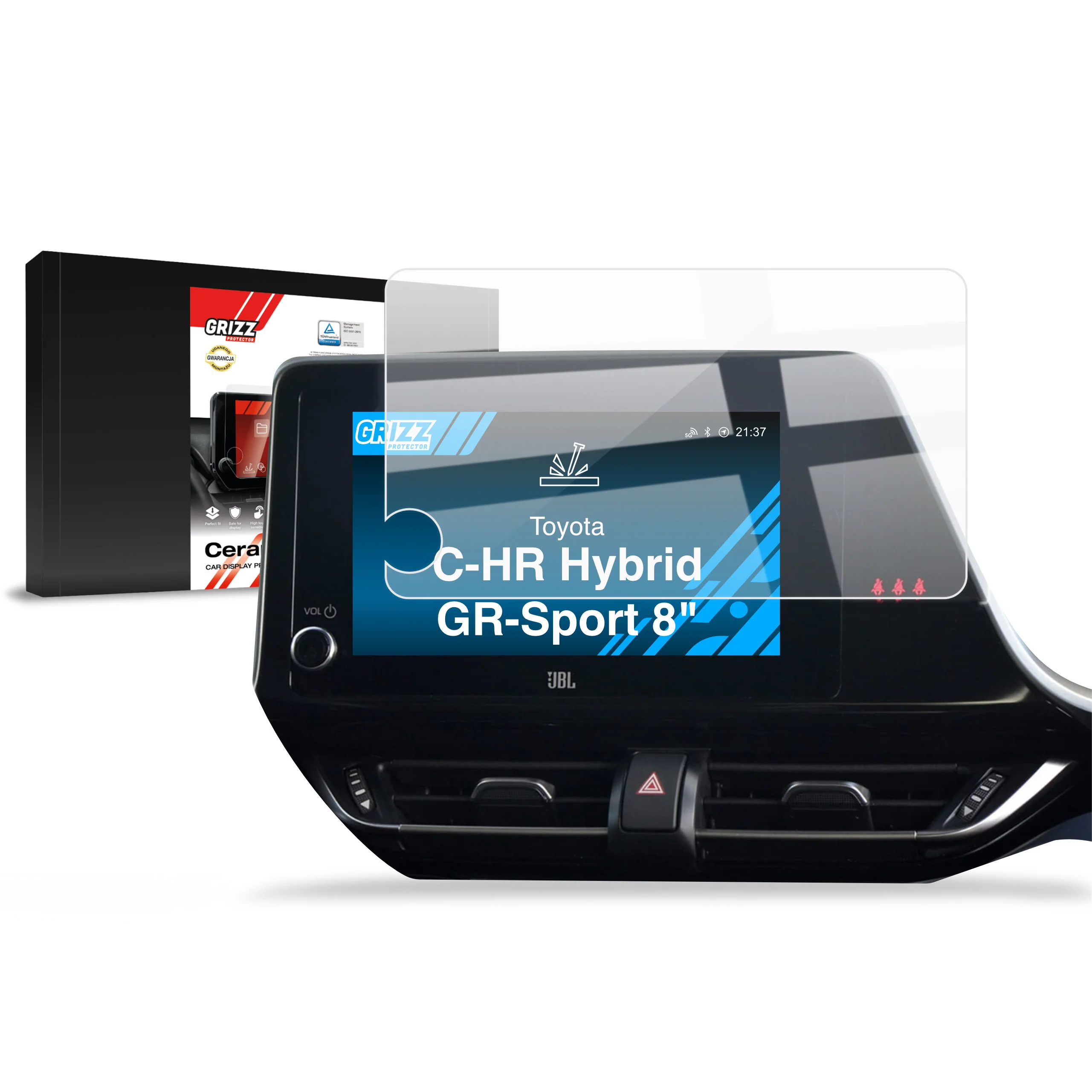 Displayschutzfolie für Toyota C-HR Hybrid GR-Sport (2016-2023) Navi Folie, Kratzfest, Klar