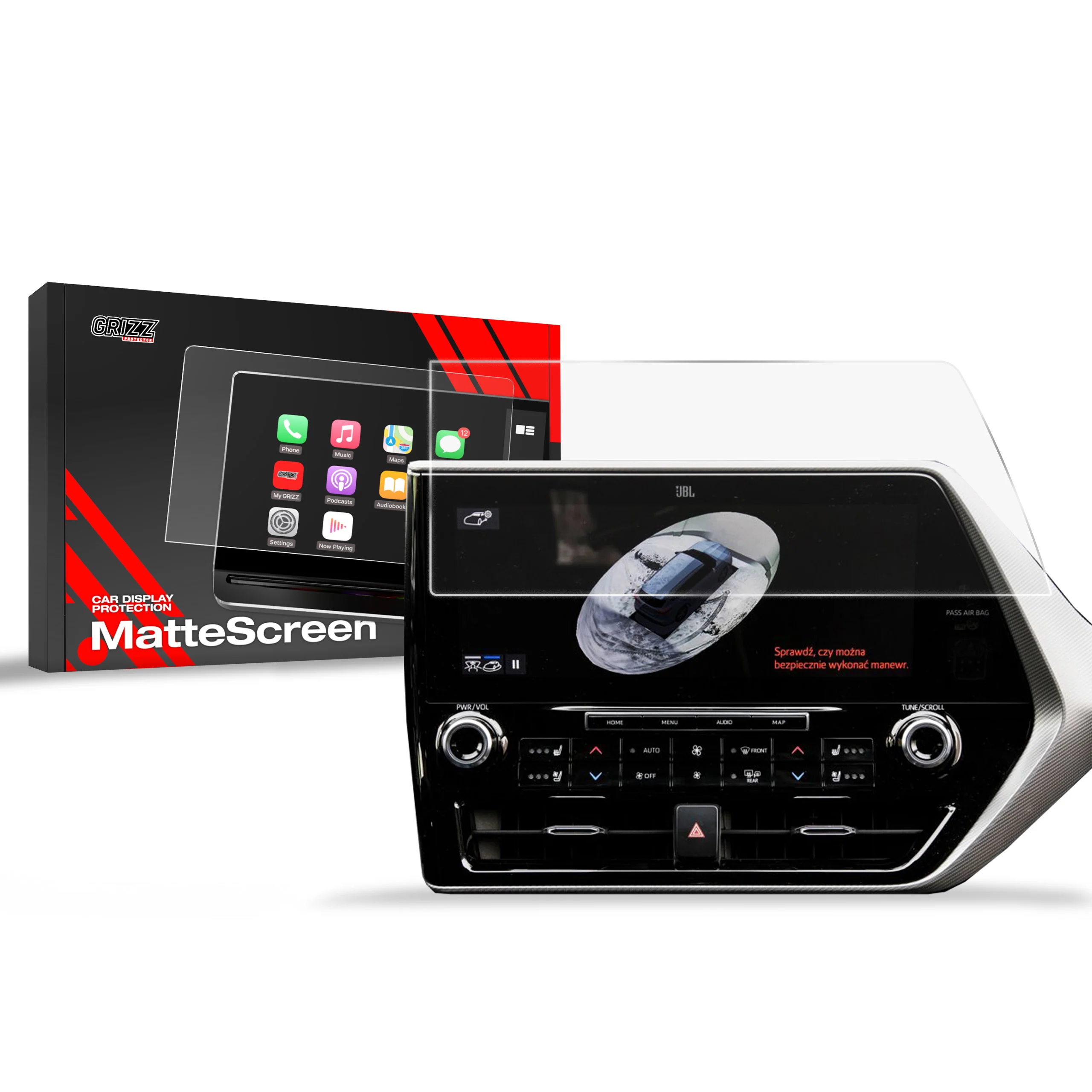 Displayschutzfolie für Toyota Highlander (2019-2026) Anti-Fingerprint, Matt