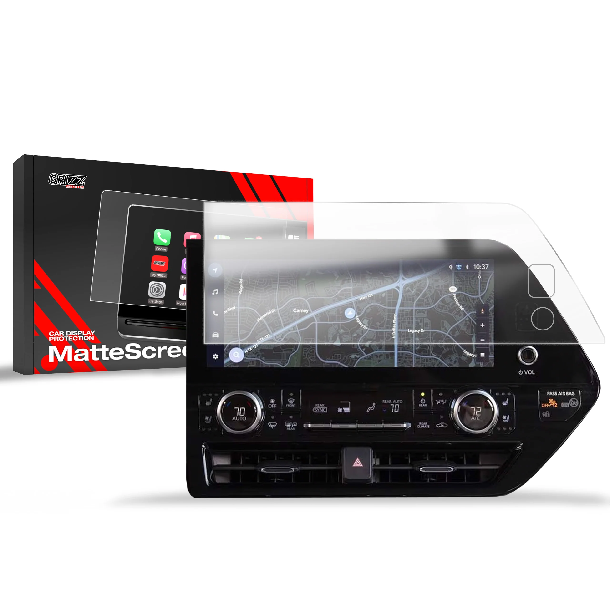Displayschutzfolie für Toyota Highlander 4 12,3" (2023-2026) Anti-Fingerprint, Matt