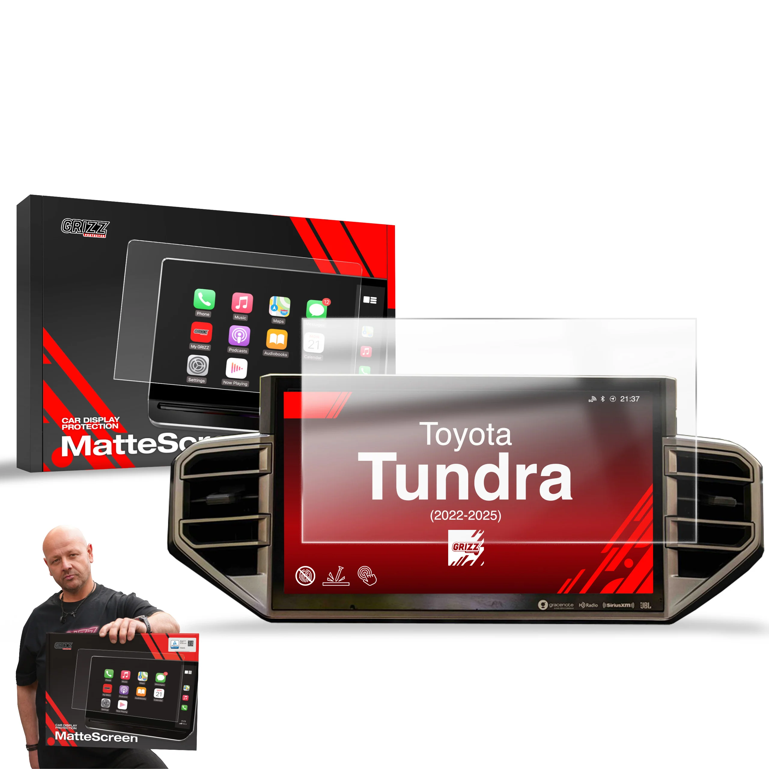 Displayschutzfolie für Toyota Tundra 14" (2022-2026) Anti-Fingerprint, Matt - Image 9