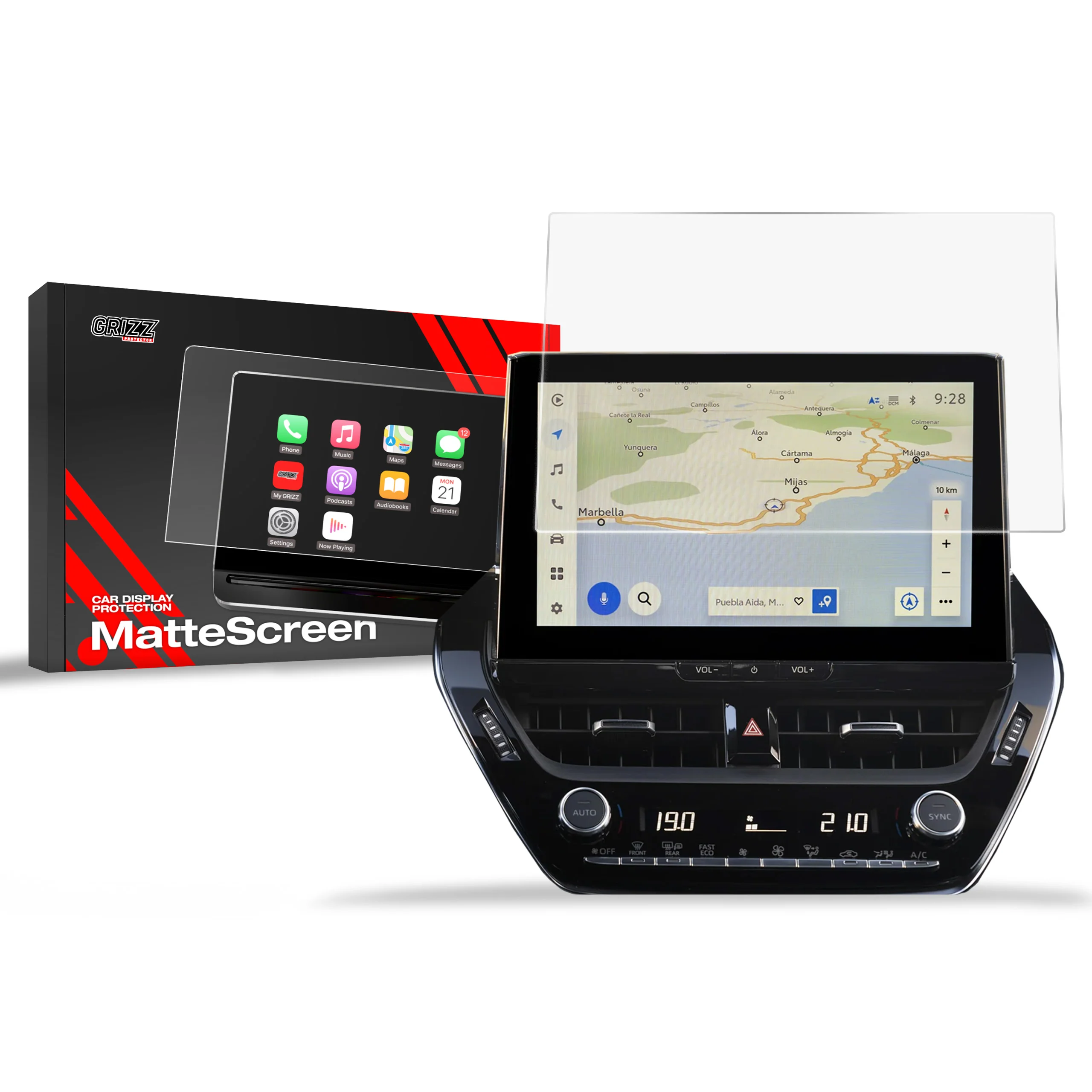 Displayschutzfolie für Toyota Yaris 10,5" (2024-2026) Anti-Fingerprint, Matt