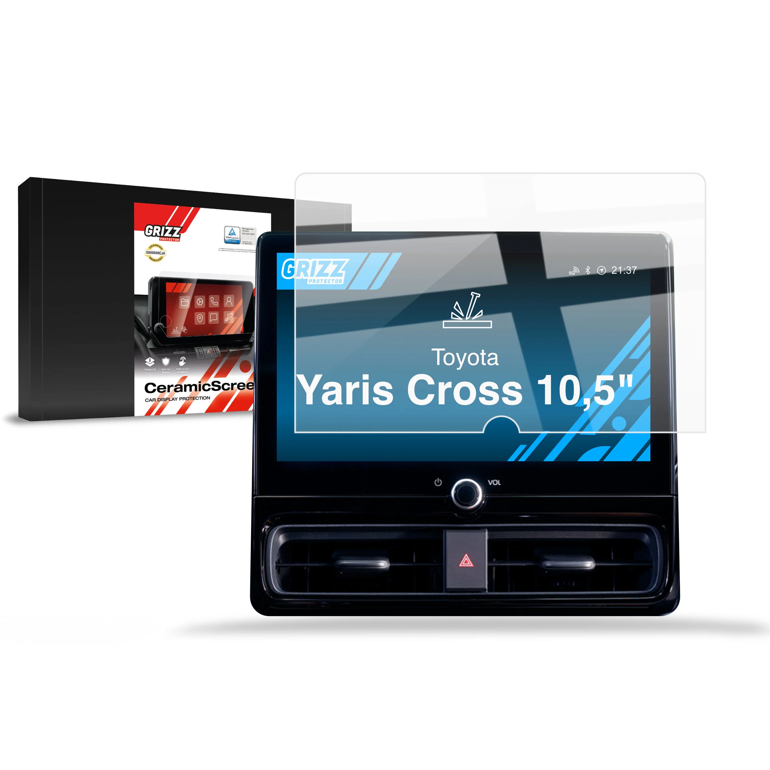 Displayschutzfolie für Toyota Yaris 4 10,5" Facelift (2024-2026) Navi Folie, Kratzfest, Klar