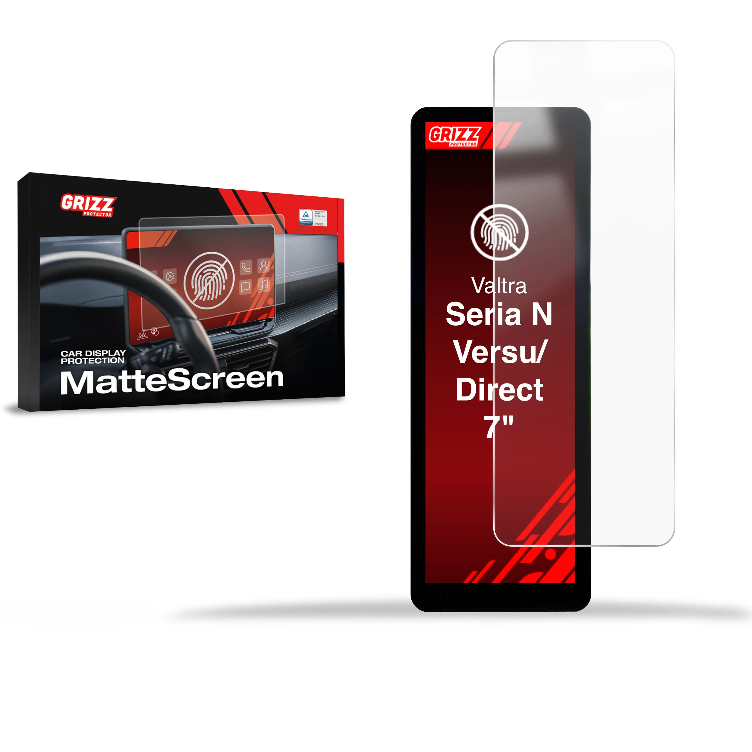 Displayschutzfolie für Valtra seria N Versu A-Pillar Display 7" (2017-2026) Anti-Fingerprint, Matt