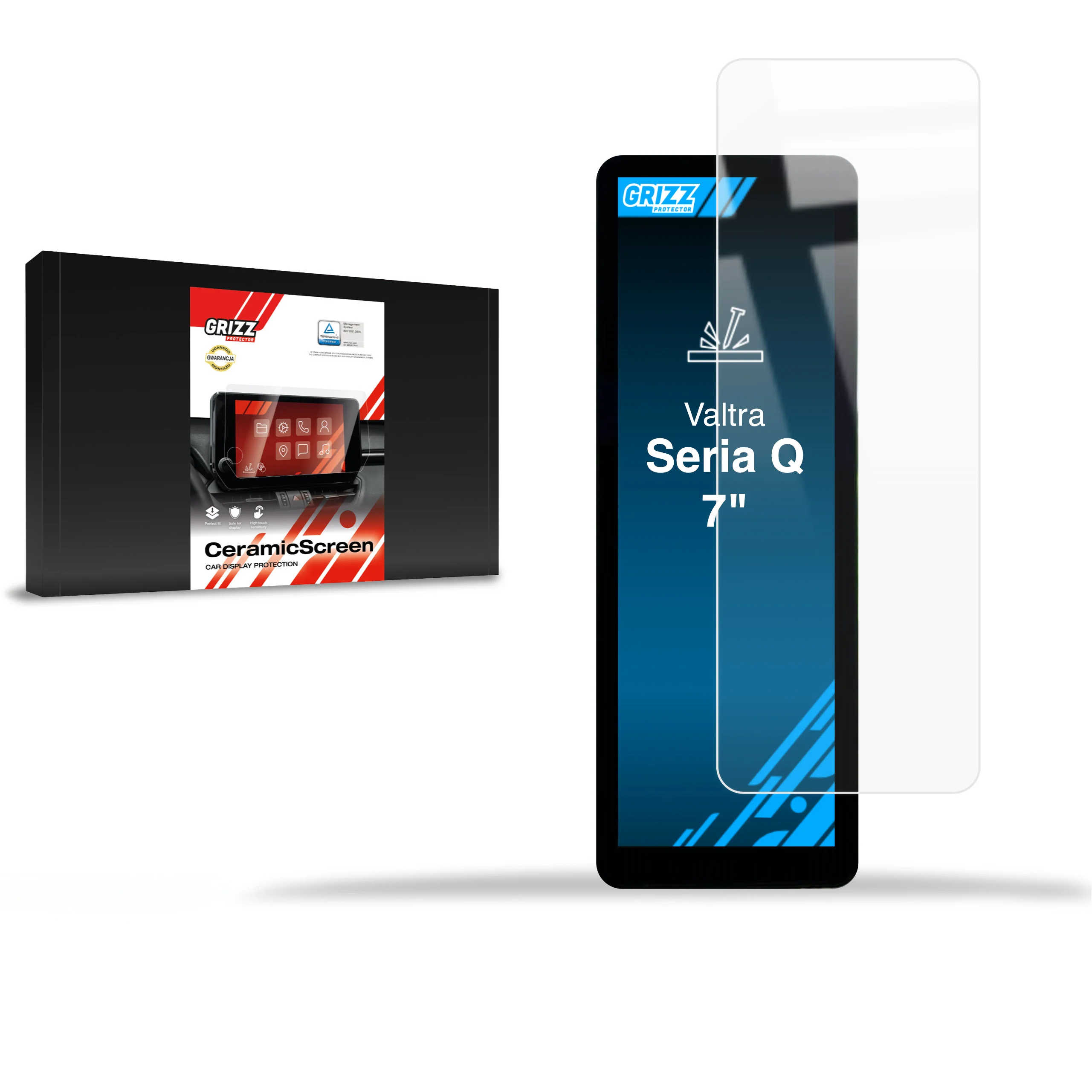 Displayschutzfolie für Valtra seria Q A-Pillar Display 7" (2017-2026) Navi Folie, Kratzfest, Klar