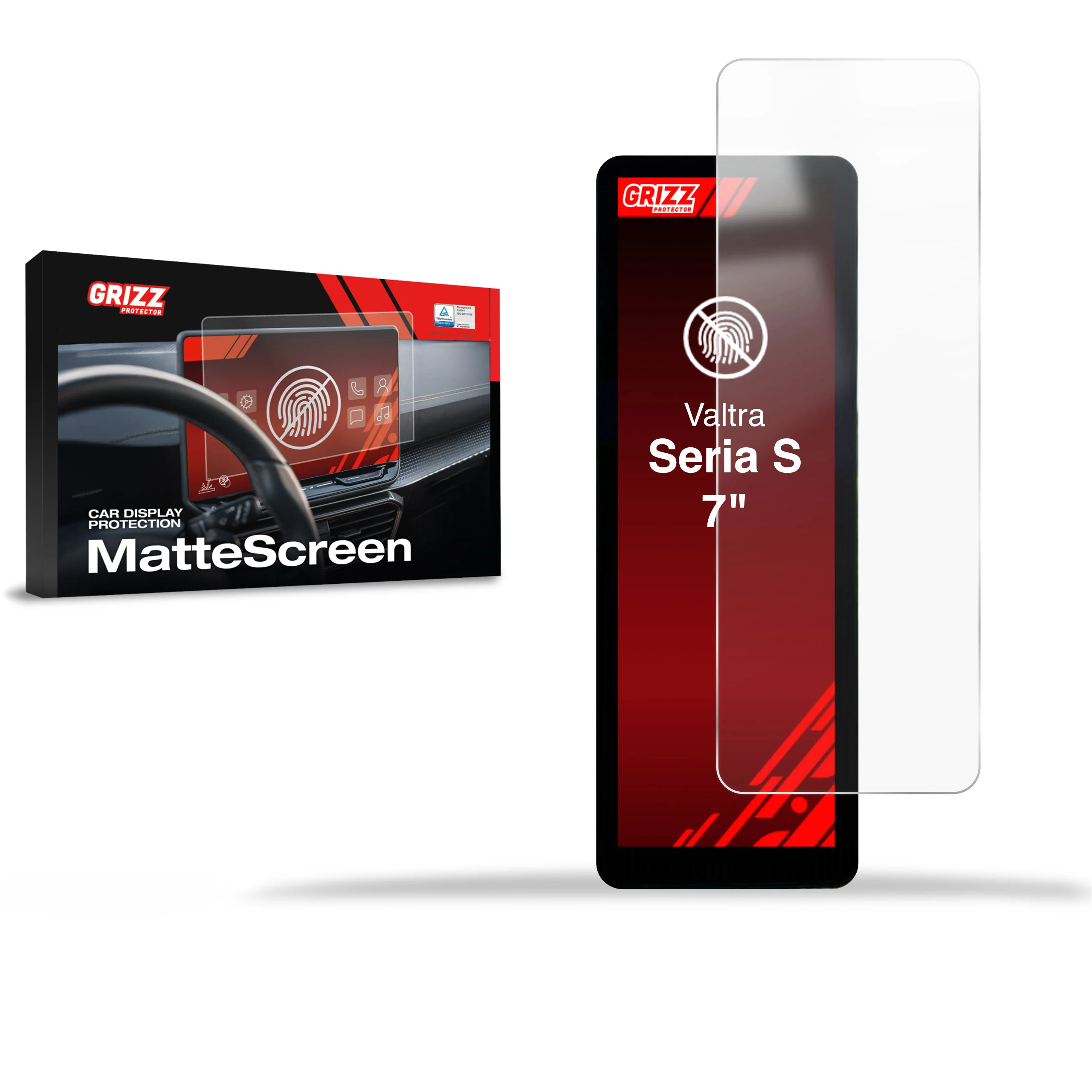 Displayschutzfolie für Valtra seria S A-Pillar Display 7" (2017-2026) Anti-Fingerprint, Matt