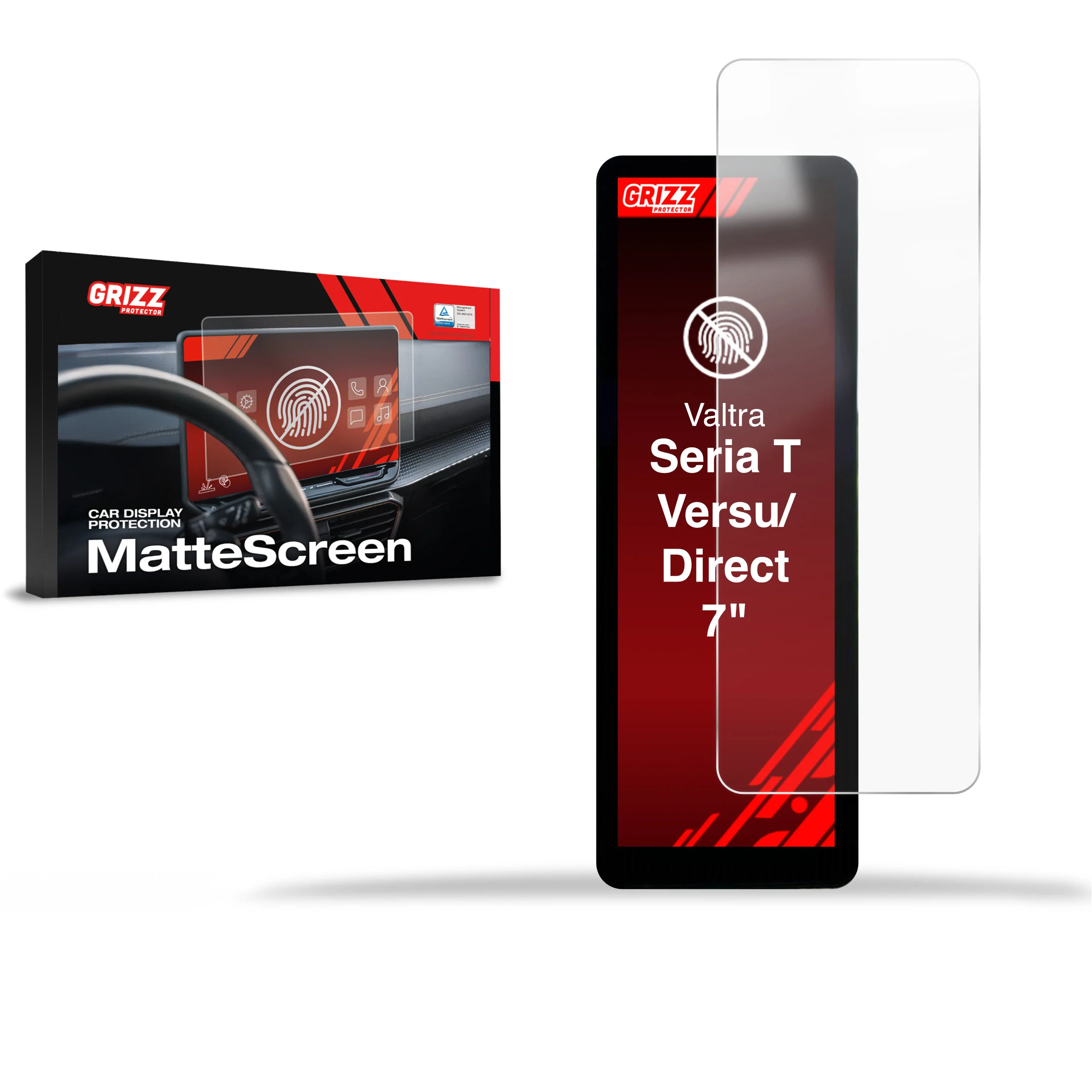 Displayschutzfolie für Valtra seria T Versu A-Pillar Display 7" (2017-2026) Anti-Fingerprint, Matt